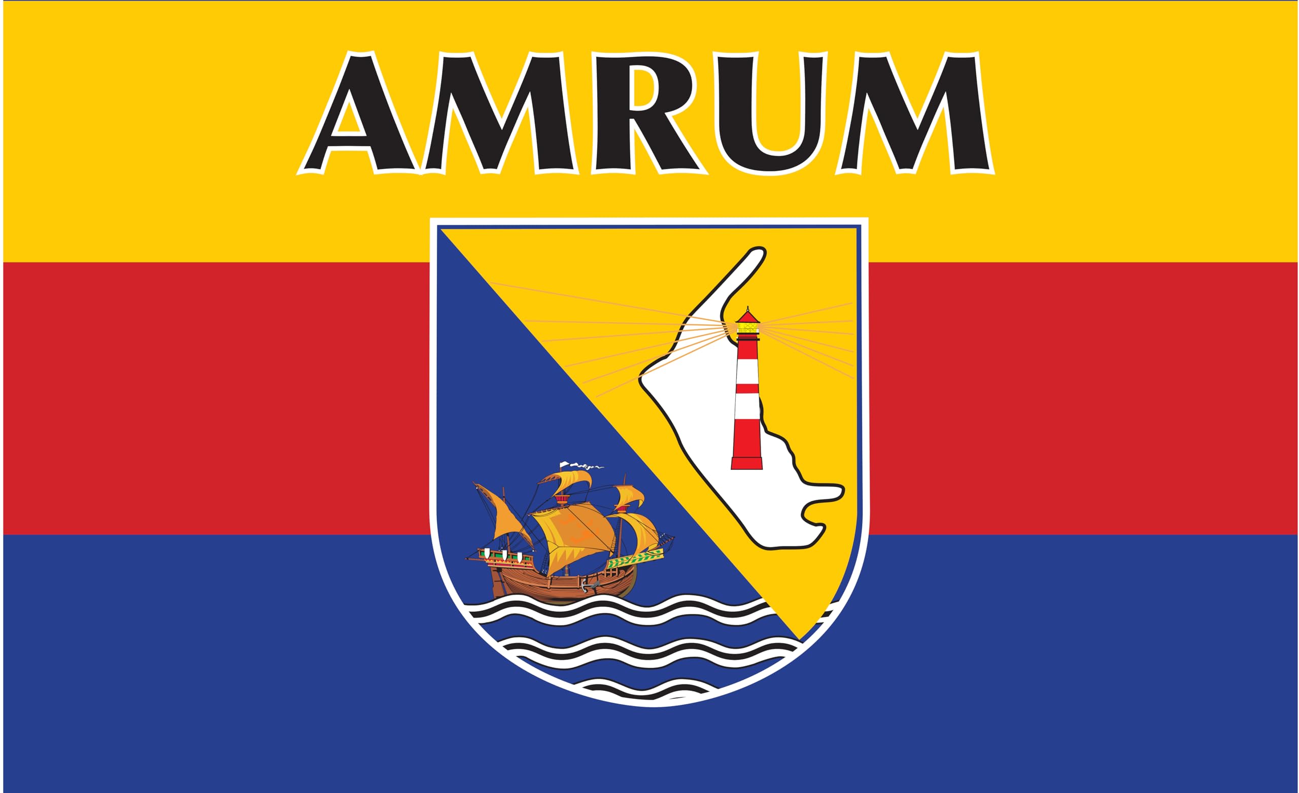 Drapeau marin Amrum pour pavillonner votre maison de plage ou votre bateau de plaisance