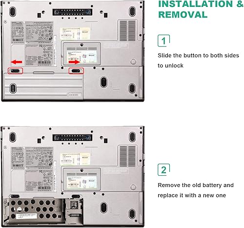 Miniatura 5 de INC - Batería de repuesto para laptop de 5200 mAh para Dell Latitude D620 D630 D630c D631 Series