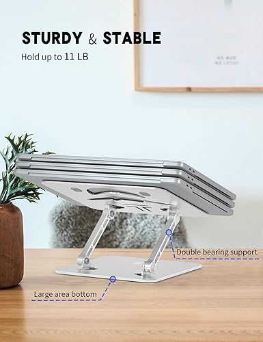 Miniatura 5 de Soporte ajustable para laptop para escritorio, elevador plegable para laptop, soporte portátil compatible con MacBook, Lenovo, HP y todas las