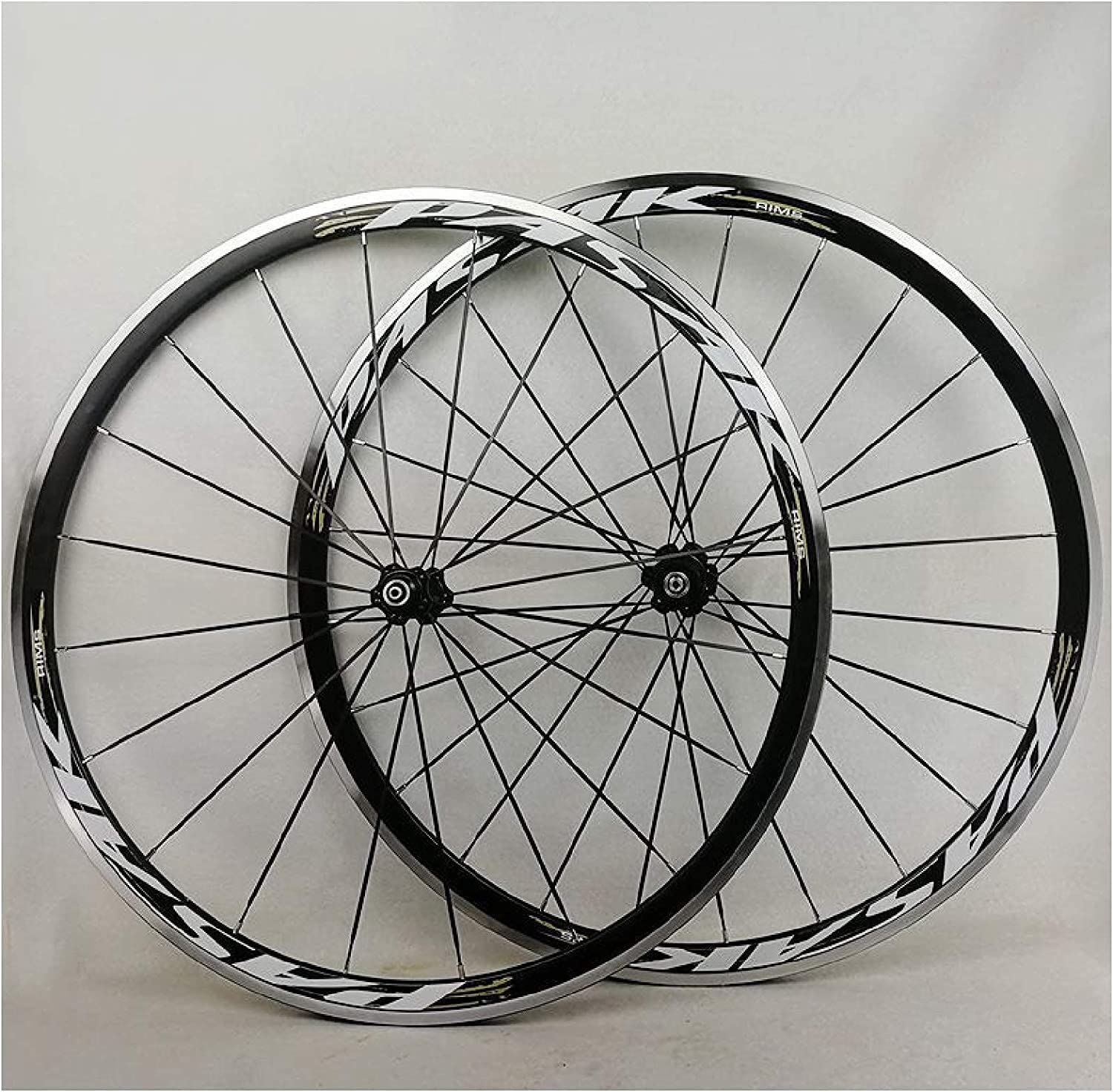 Bicycle Wheelset V-brake 700C, Double Wall Aluminum Alloy Road Cycling Wheels Rim with Quick Release for 7 8 9 10 11 12 Speed Wheelset
