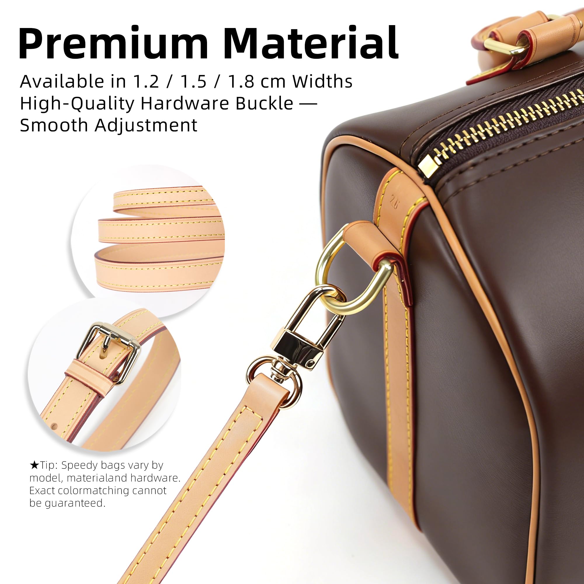 DGAZ Speedy Bag - Tracolla regolabile in pelle di vacchetta, con confezione regalo, tracolla fatta a mano