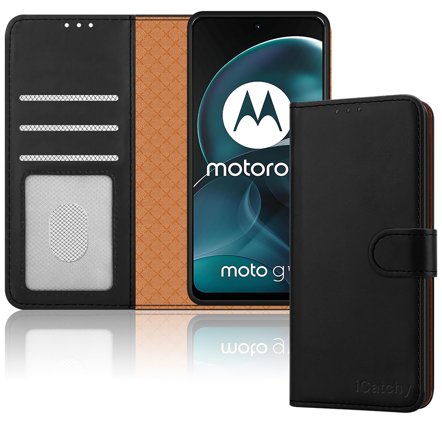 Custodia per Motorola Moto G31 / G41 con Linguetta Magnetica, Portacarte e Funzione Supporto – Rossa - Italiano