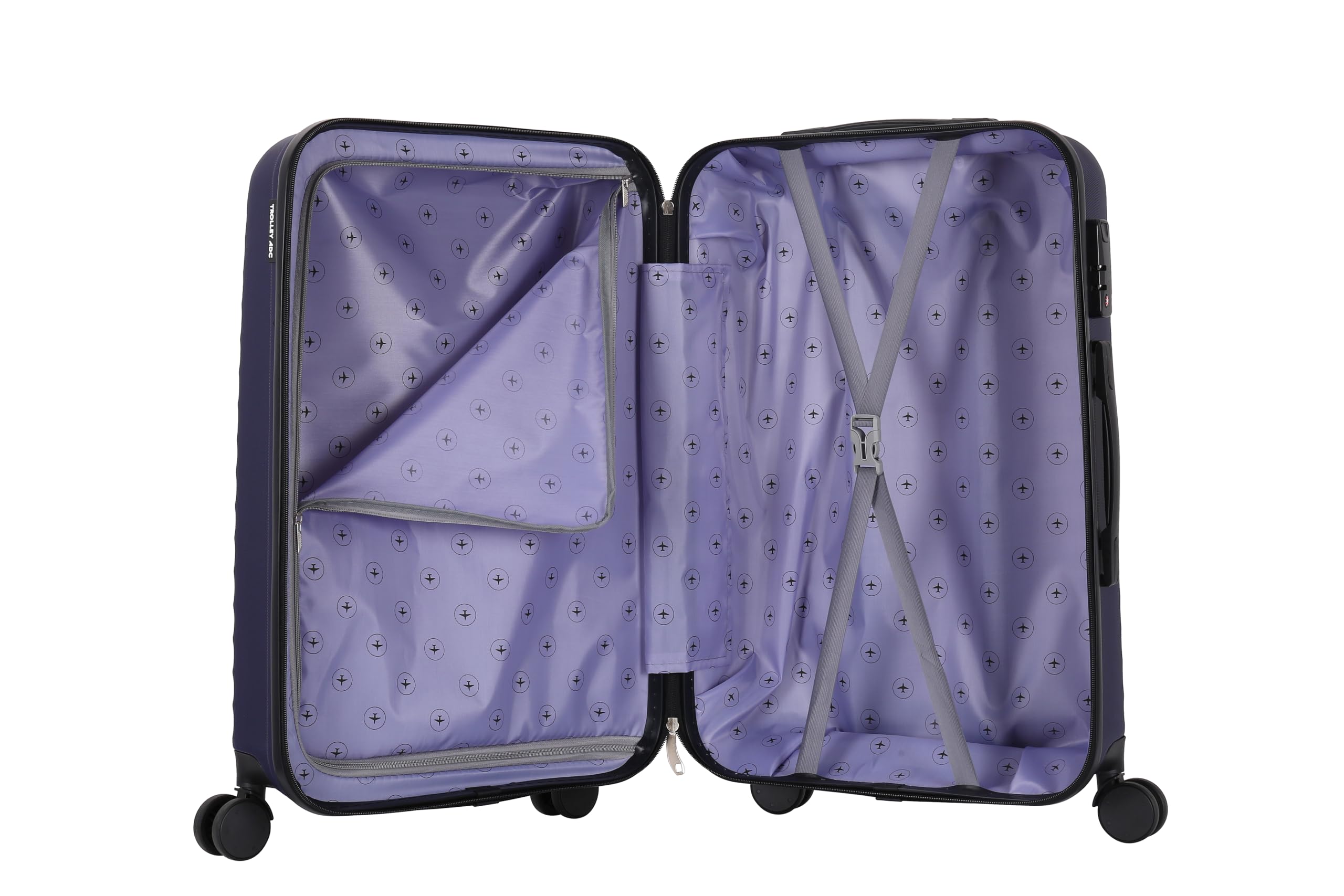 Valise Cabine 55x34x23 - Rigide, Légère 2,5 Kg - 39 litres - 4 Doubles Roues Silencieuses - Maniable, Pratique et Étanche - Collection Classiq - Bleu Marine