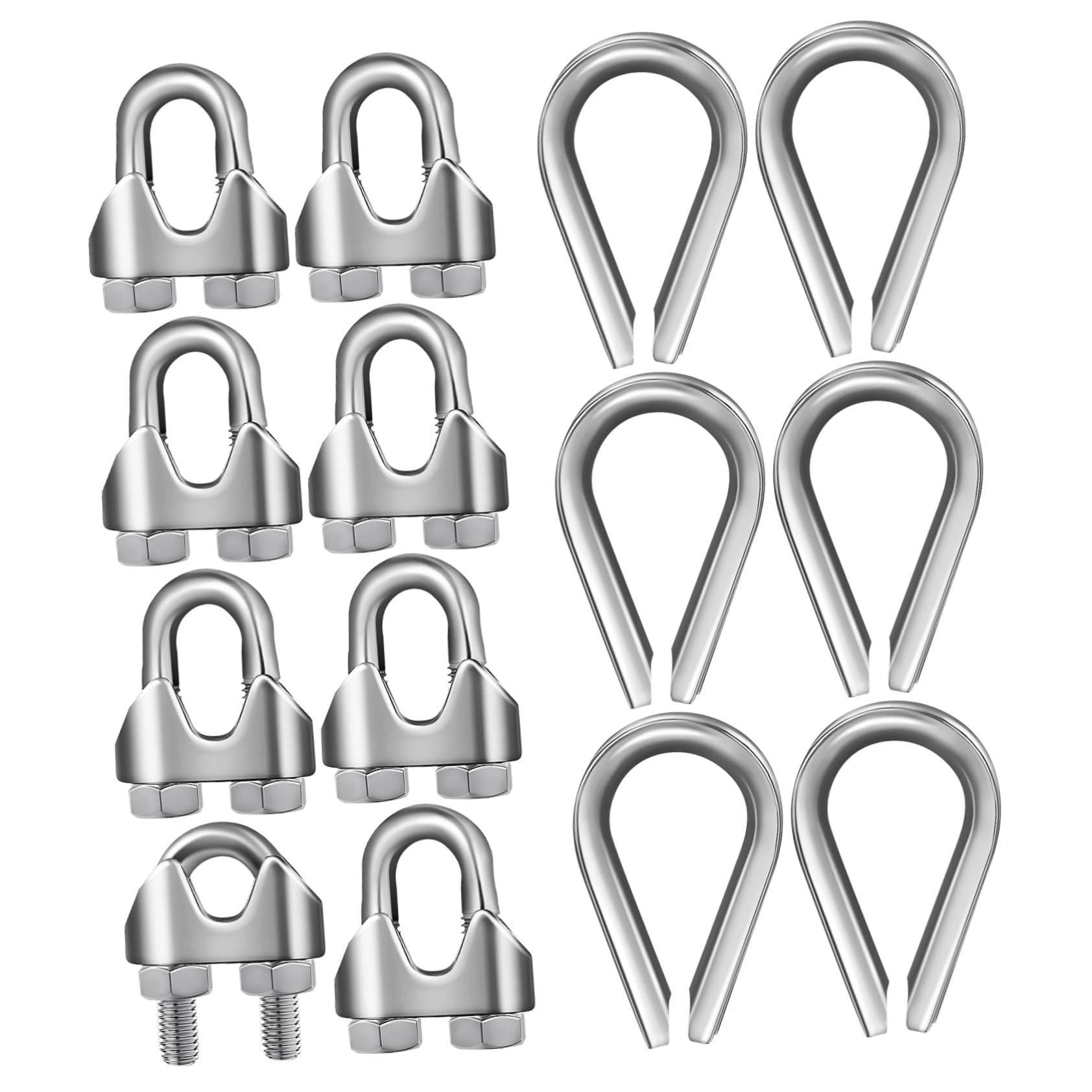 Gatuida 14 Pcs Stainless Steel Chuck Wire Rope Clamps Cable Clamps Wire Cable Clamp Wire Clamp Small Rope Clamps Wire Rope Clip Wire Rope Cable Clamp U Clamp Cable Clips Cable Clip Clamp