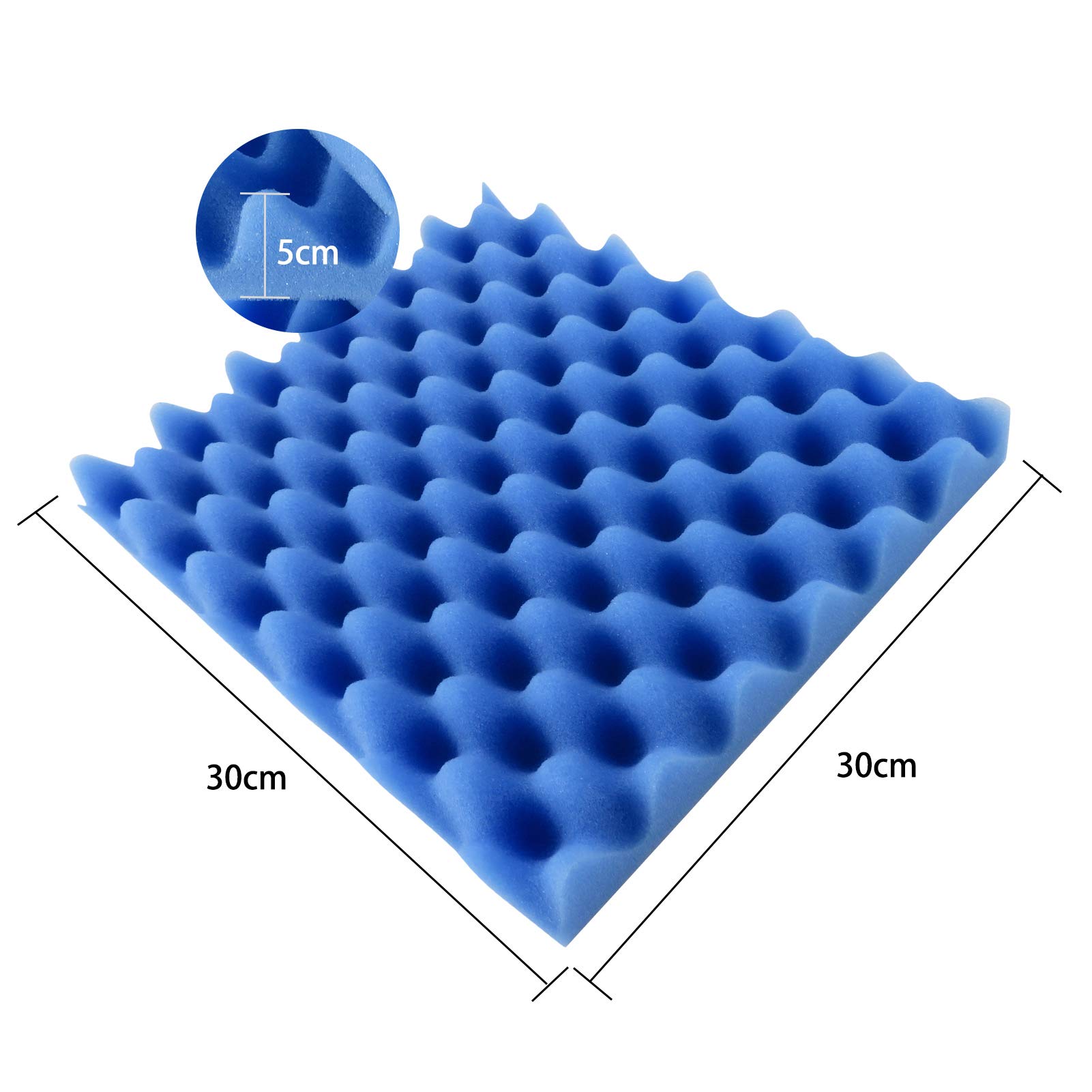 Sound Proof Foam Panels For Walls, 12 Piece Det Soundproof Wall Panels Acoustic Foam Panels 30 * 30 * 5cm for Homes, Ktvs, Studios, Theaters, Cinemas, Offices (Blue)