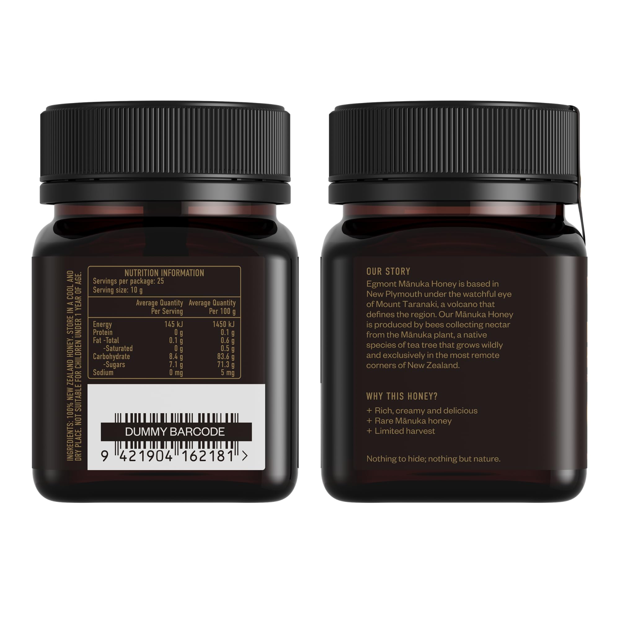 Egmont Honey Manuka Honig 1200+ MGO 25+ UMF | 250 g | 100% Reiner Manuka Honig aus Neuseeland, UMF-zertifiziert, Premium Qualität, Non-GMO, Koscher, Rückverfolgbar, Geschenkbox | Hohe Intensität | Roh & Nicht Pasteurisiert | UMF 25+ | Monofloral Premium-R