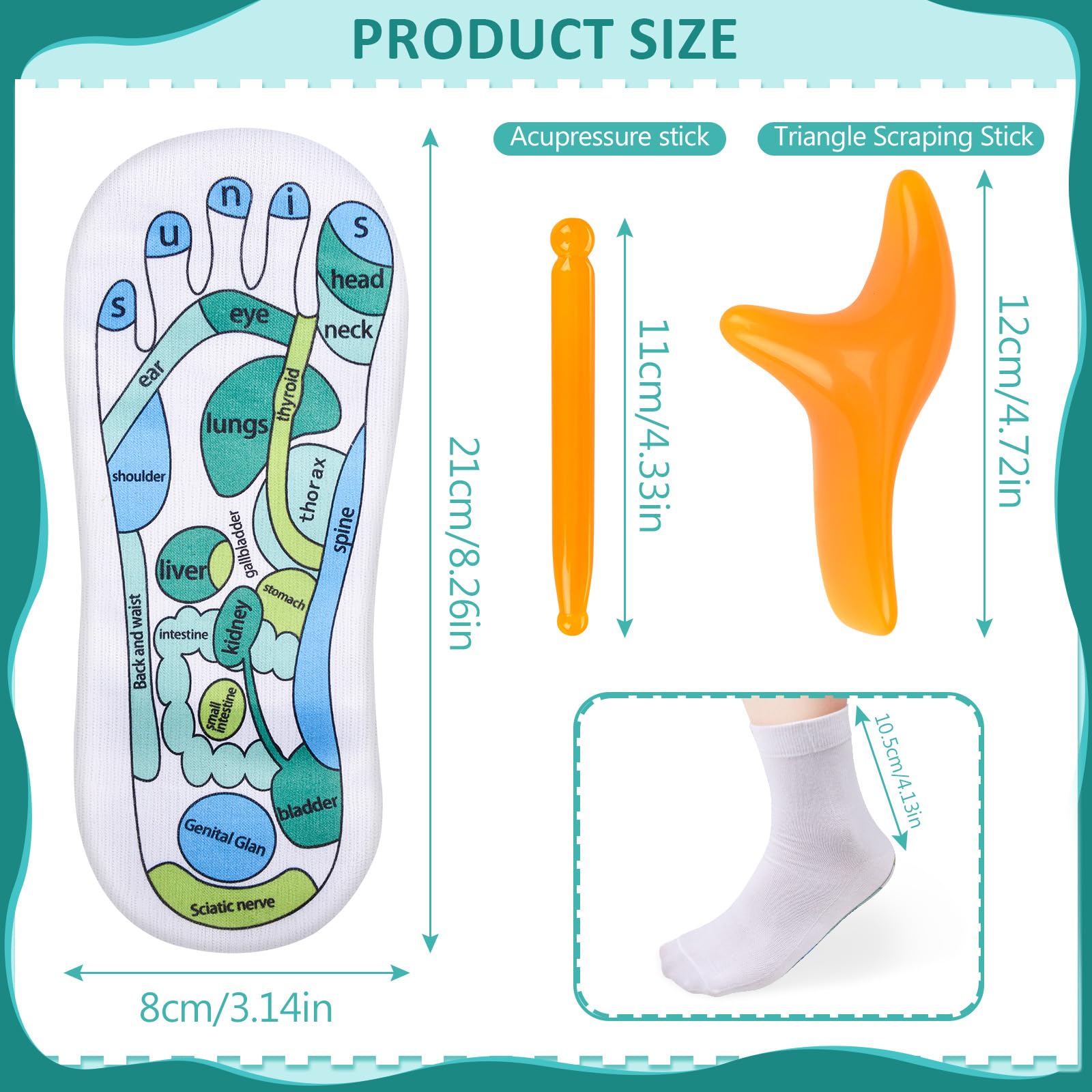 VEGCOO Reflexology Socks & Gloves Set, Foot & Hand Assage With Tools