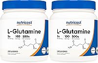 Vista 10 de Nutricost - L-glutamina en polvo, 17.6 onzas (sabor frambuesa azul)