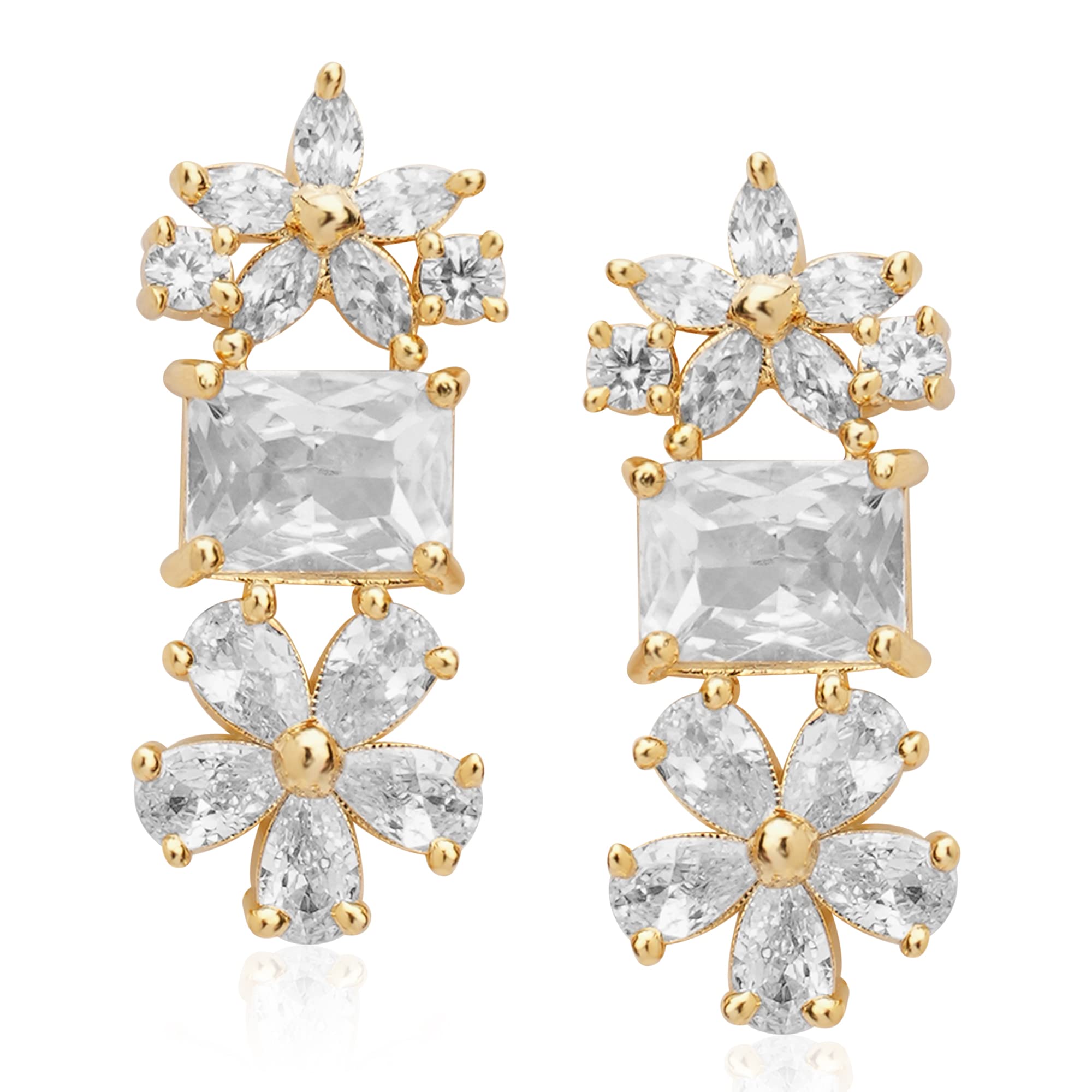 Hot And Bold Earrings With White Solitaire Swarovski Crystal Diamond Stylish Fashion Jewellery. (B0BTYNKJ1C) Amazon Price History, Amazon Price Tracker