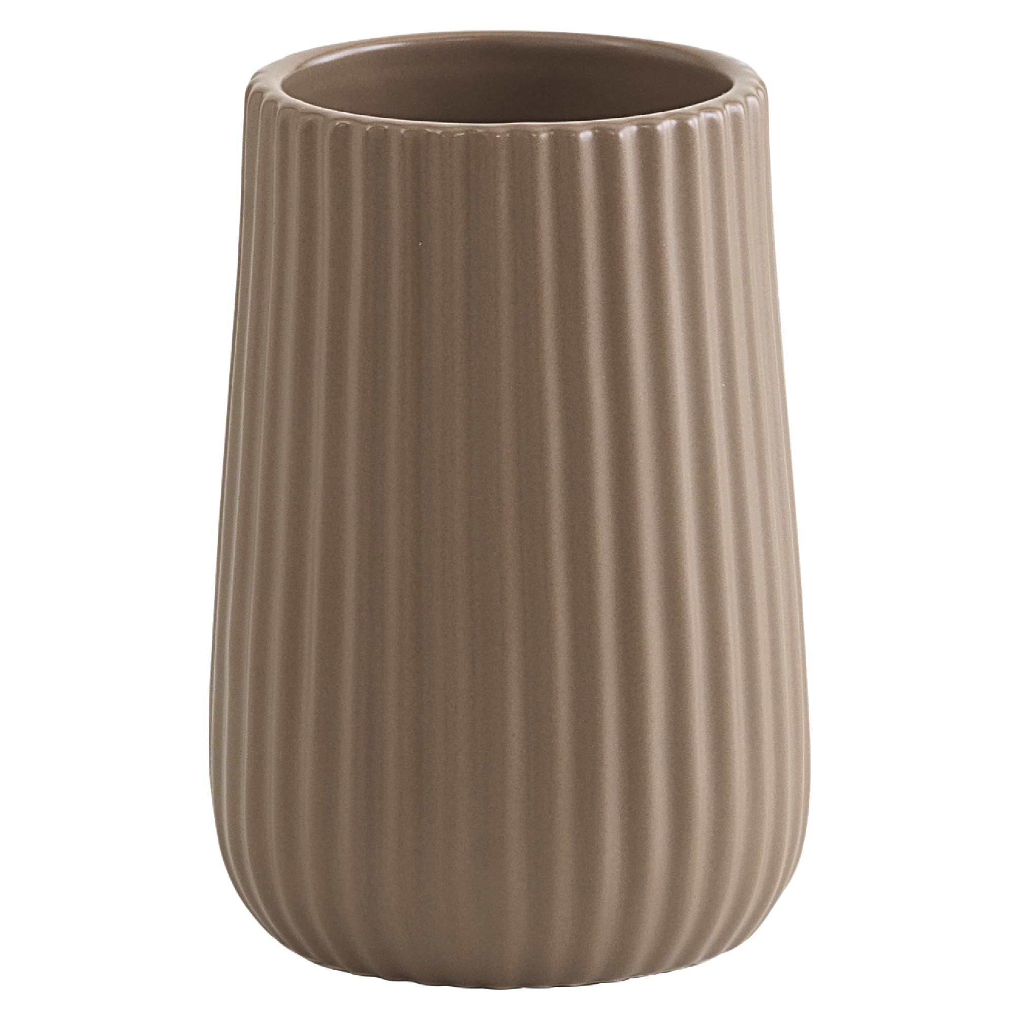 Gedy Marika Toothbrush Holder, Ceramic, Tortora, 8 x 8 x 11.6