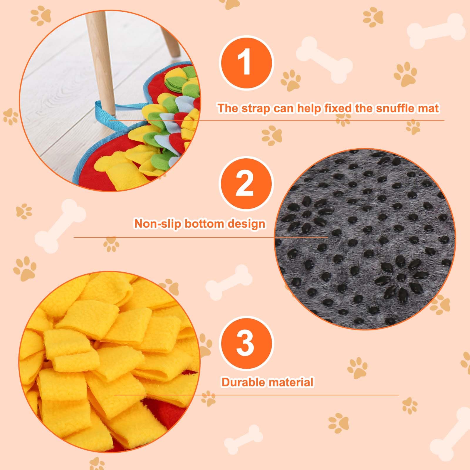 Yummy Sam Alfombrilla para olfatear para perros pequeños y medianos, 2 en 1, portátil, interactiva, para entrenamiento de olores de nariz, con juguetes de rompecabezas para estimular el aburrimiento,