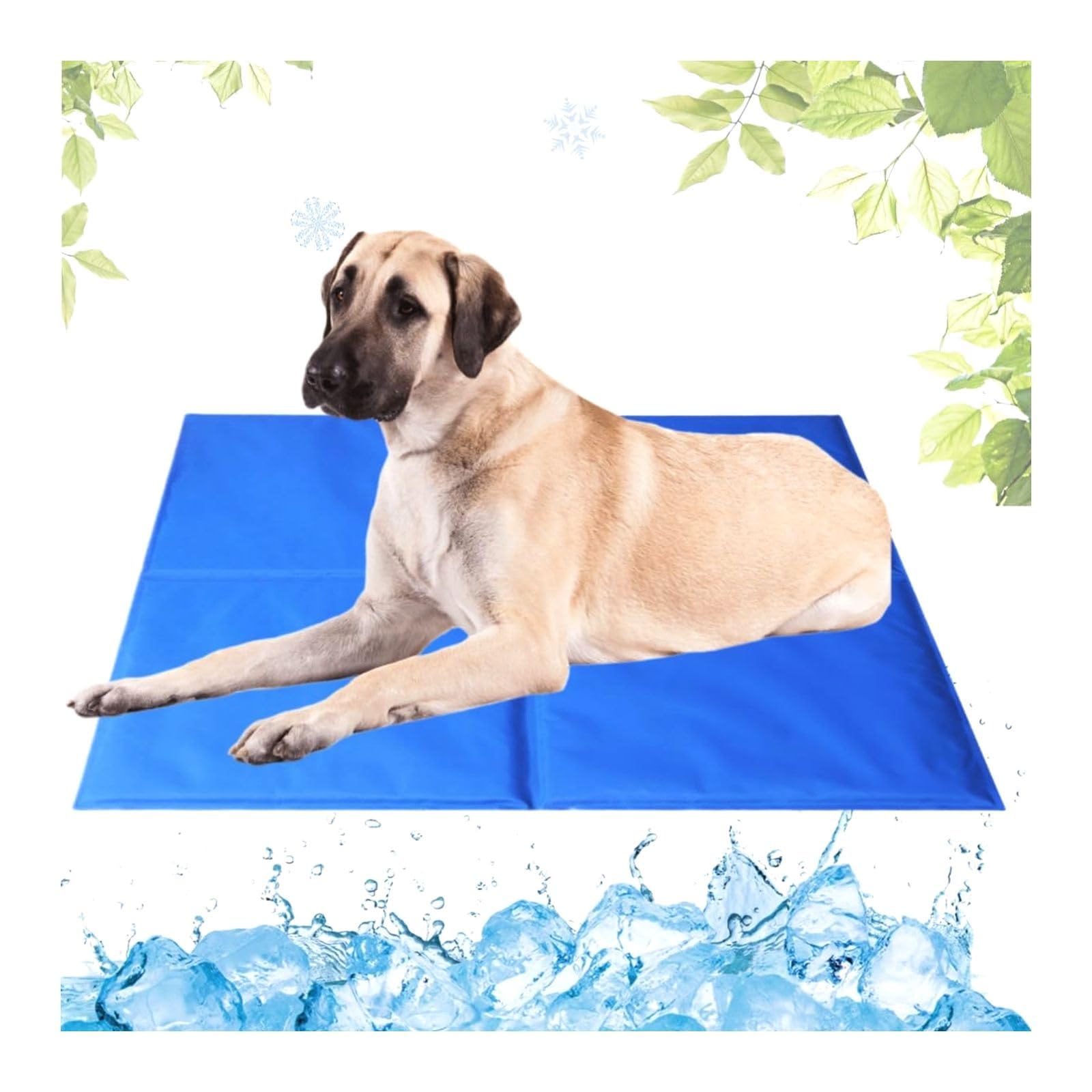 Generisch Cuscino refrigerante lavabile per animali domestici, tappetino refrigerante per cani con gel atossico, resistente ai graffi, ideale per l'estate calda (blu, 80 x 95 cm)