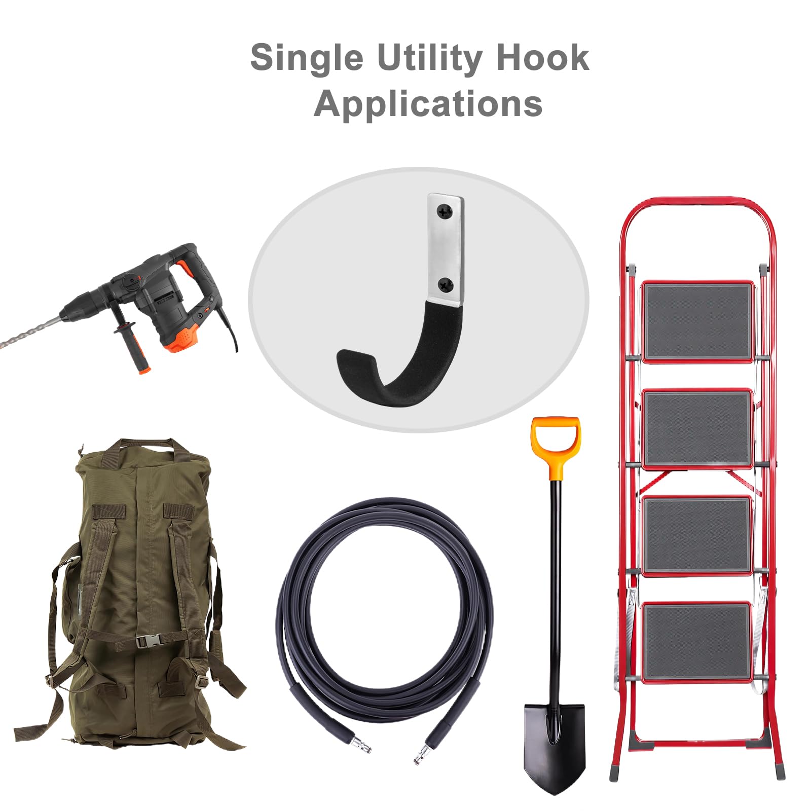 2 Pack Garage Storage Utility Hooks, Garage Garden Tool Organizer, Hanging Utility Wall Mount - View #11