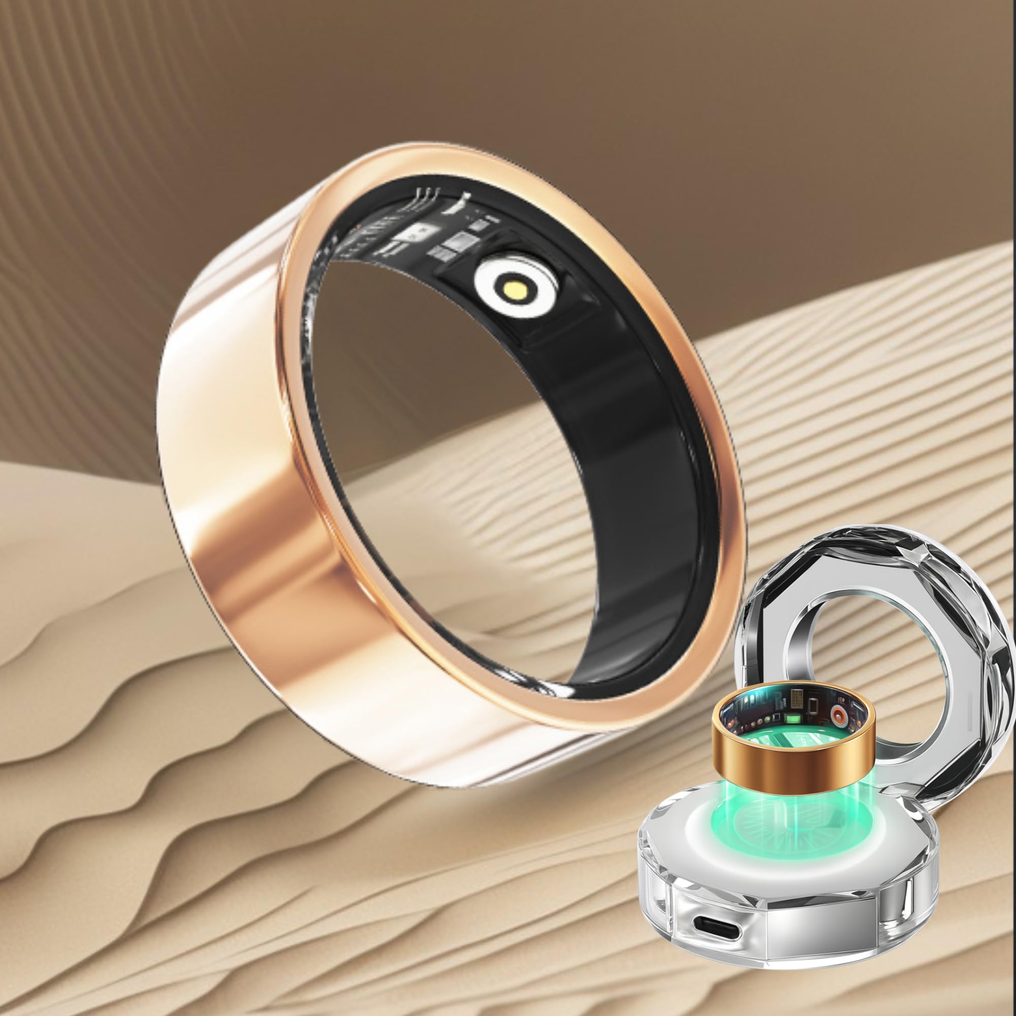 smartia - Anillo Inteligente 2026, Smart Ring para Hombre y Mujer, Anillo de Actividad Fitness con Tensiómetro, Anillo para Control de Salud Definitivo, Monitoriza Sueño, Estrés y Periodo Menstrual