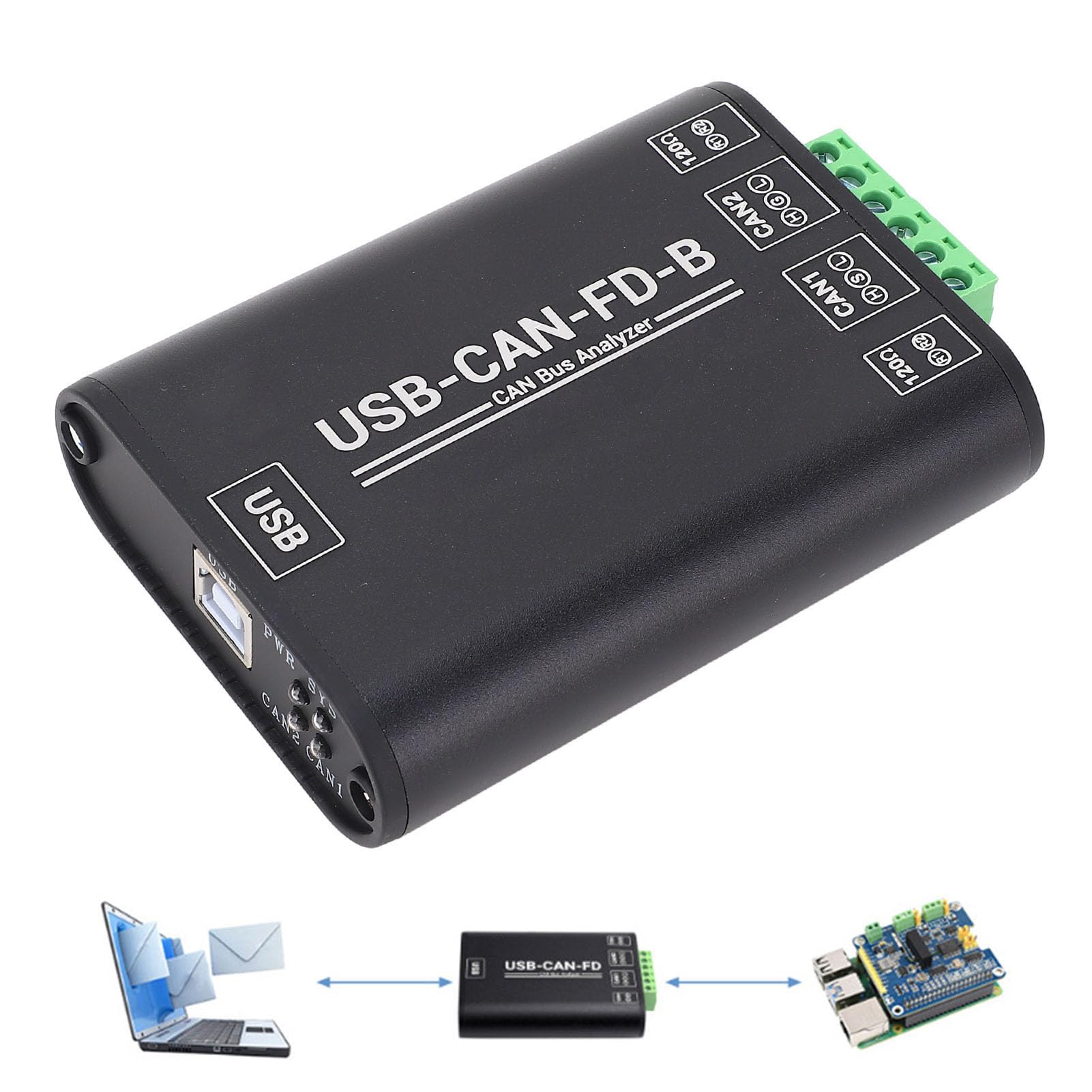 Denash Analizator USB na CAN FD, Konwerter Interfejsu Magistrali CAN, Inteligentny moduł Komunikacyjny Sterowania Przemysłowego dla Systemu Operacyjnego