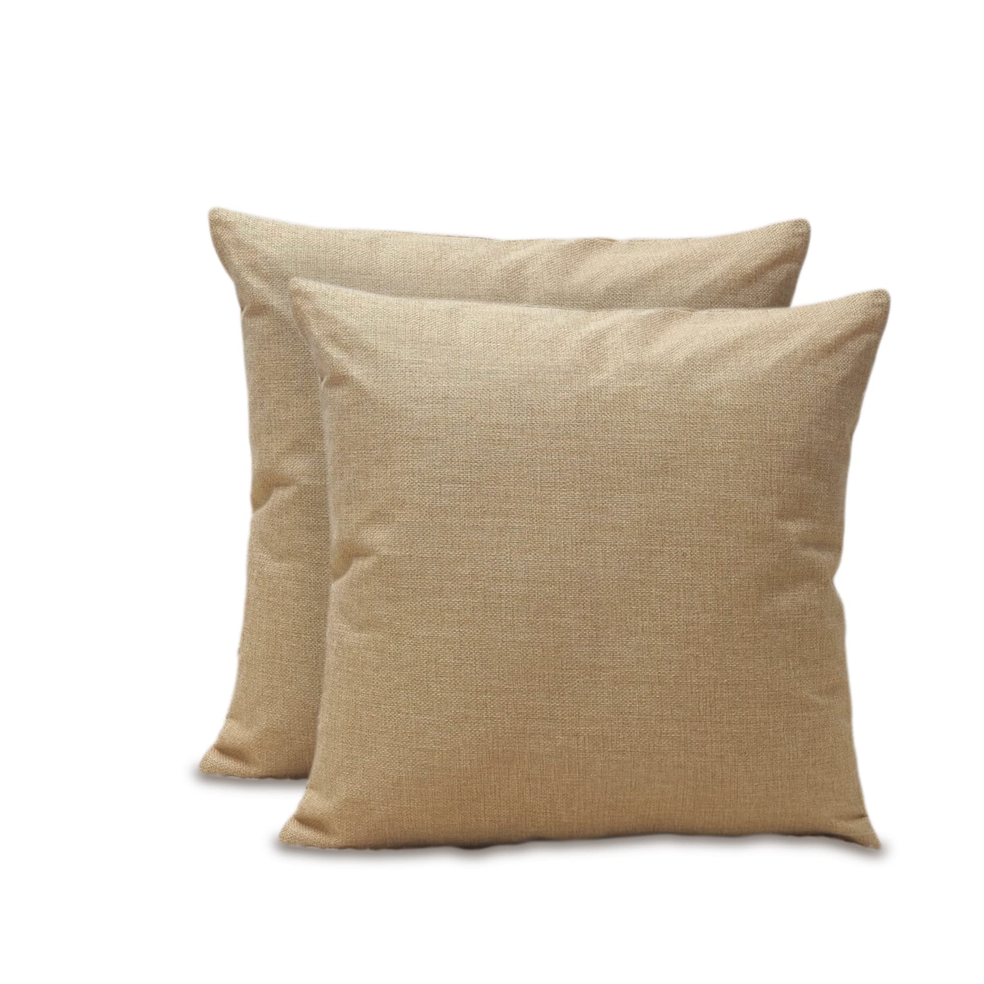 South Area Cushion Covers Set 2 Pieces Sofa 45 x 45 Outdoor Decorative Touch Sack for Chair Salon Garden (Khaki)