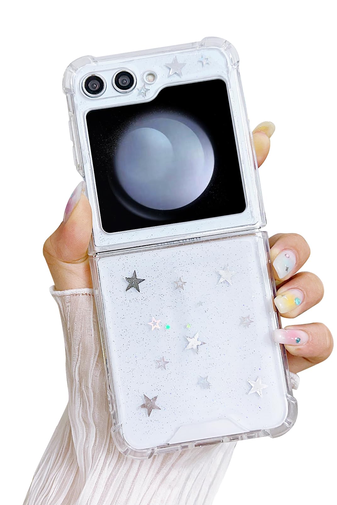 MUNDULEA Compatible with Samsung Galaxy Z Flip 7 FE Case/Z Flip 6 Case Women Girls Flexible TPU Sequin Sparkle Glitter Sho...