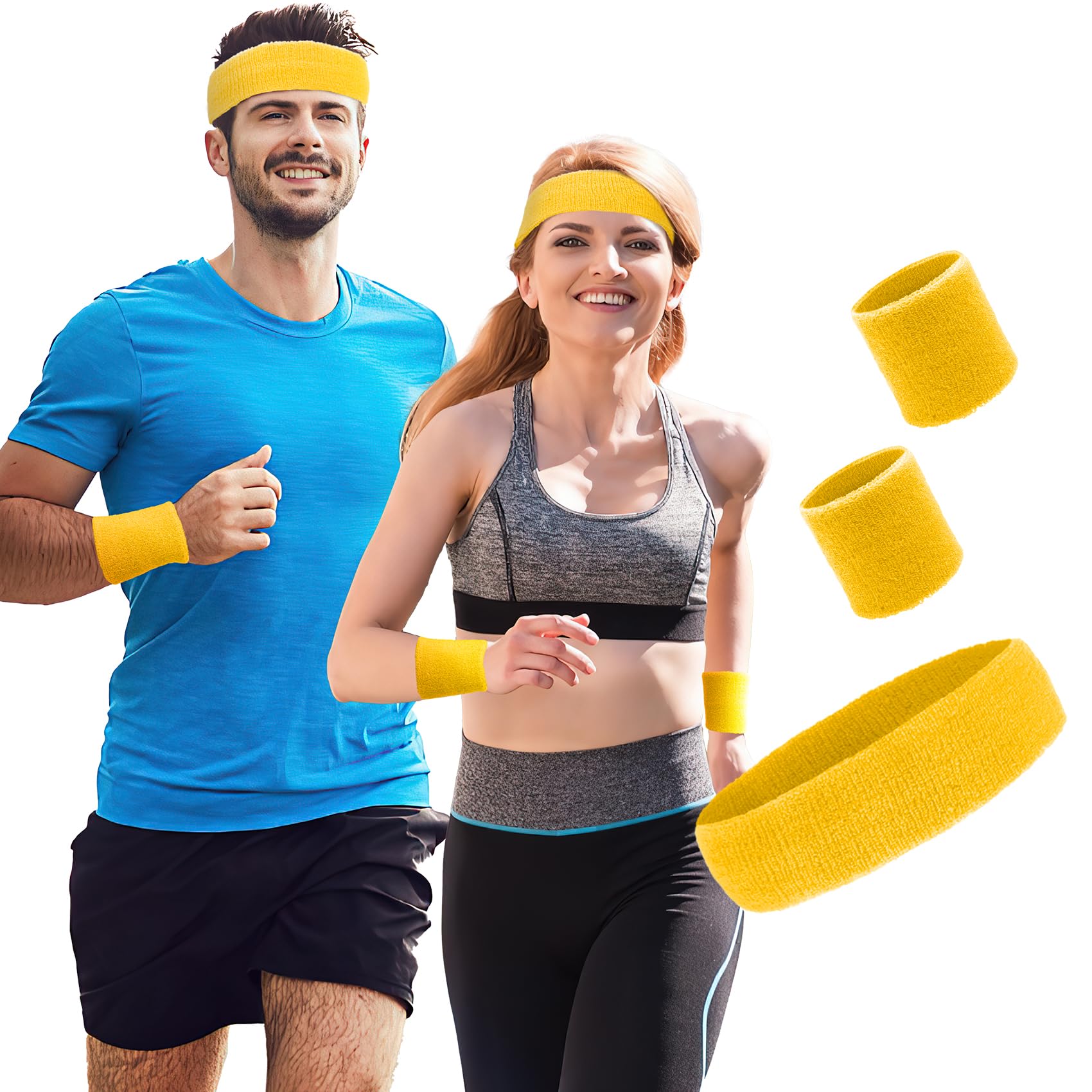 12 Polsini Sportivi Assorbisudore Cotone – Fascia Elastica Per Basket, Corsa, Tennis E Palestra – Bianco, Nero, Grigio