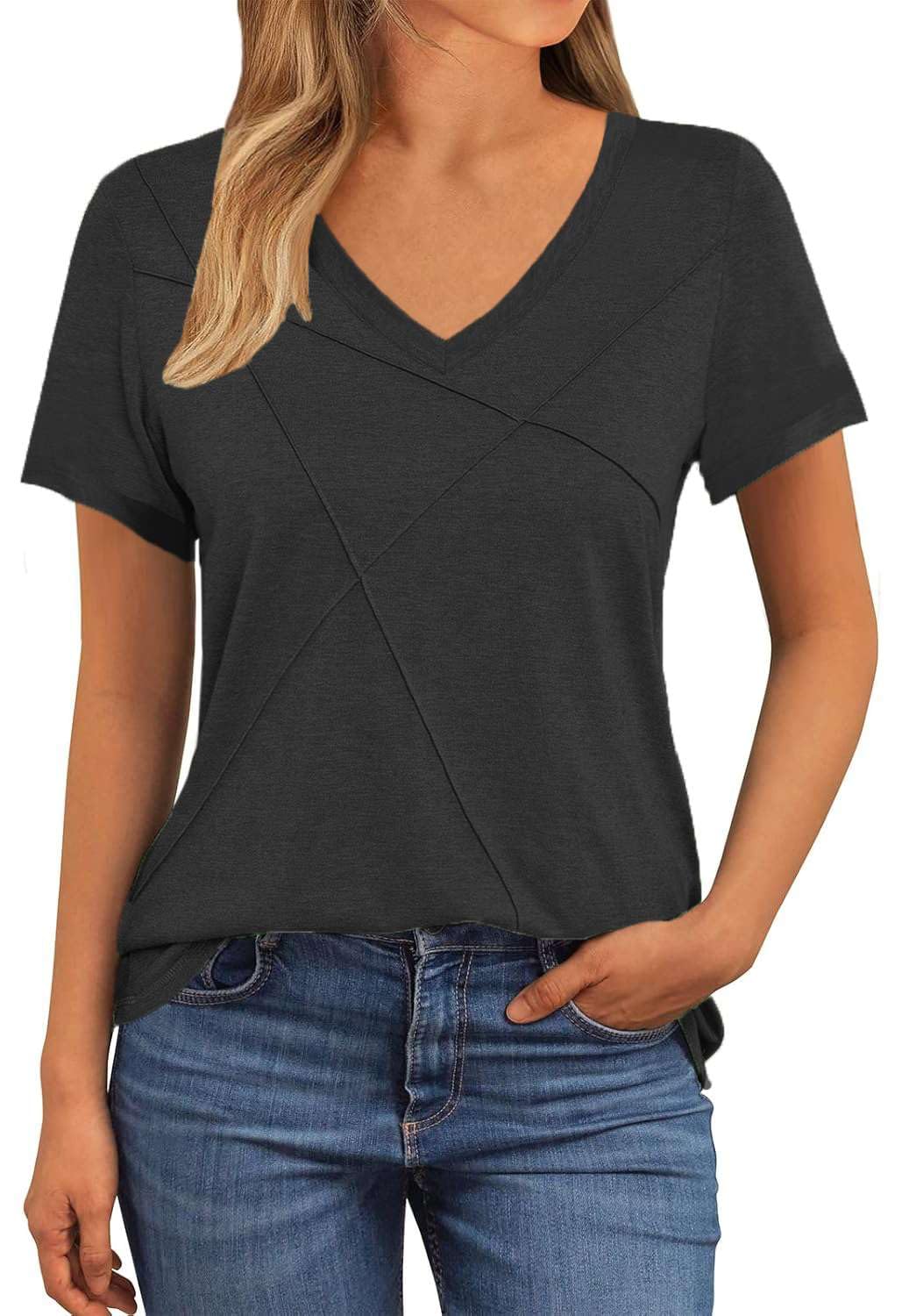 NAIOSS Damen Bluse Elegant Langarmshirt V-Ausschnitt Shirts Spitze Ärmel Oberteile Herbst Tshirt Casual Tunica Tops