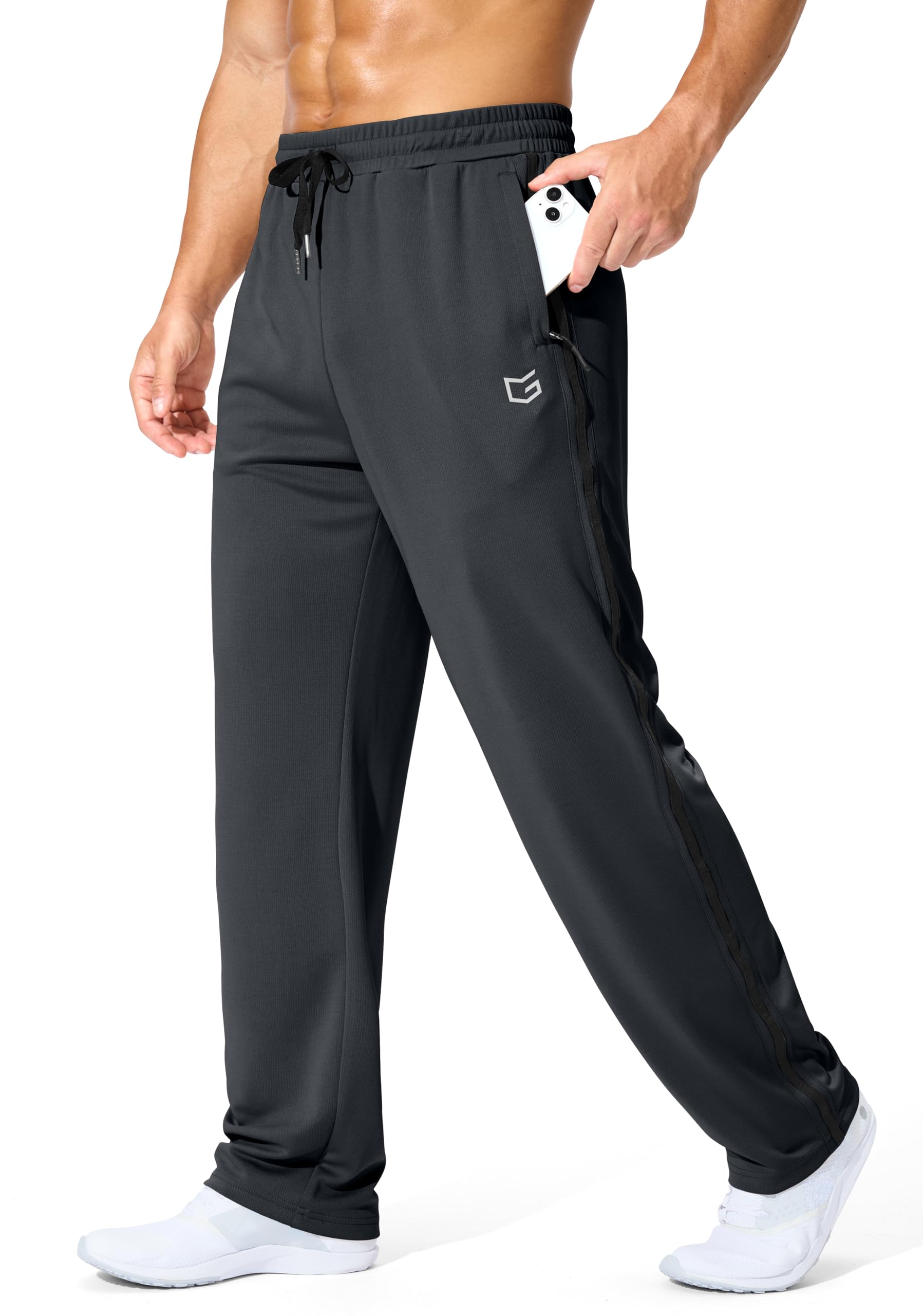Men's Athletic Sweatpants with Zipper Pockets Lightweight Workout Pants