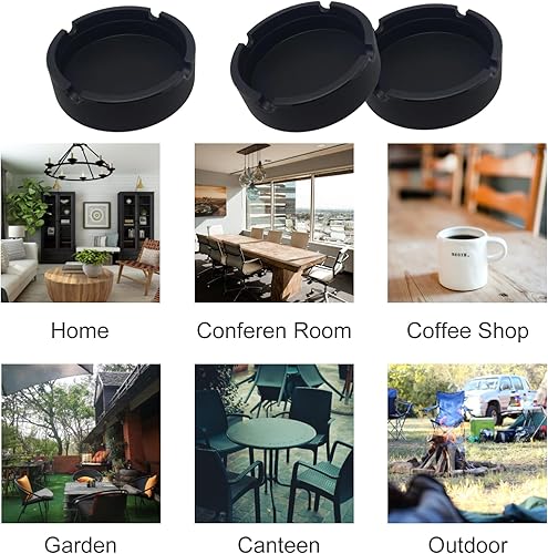 Miniatura 7 de Cenicero de silicona para cenizas, 3 piezas, fresco, pequeño, portátil, ligero, soporte para fumar, accesorios para cigarrillos, oficina, hogar,