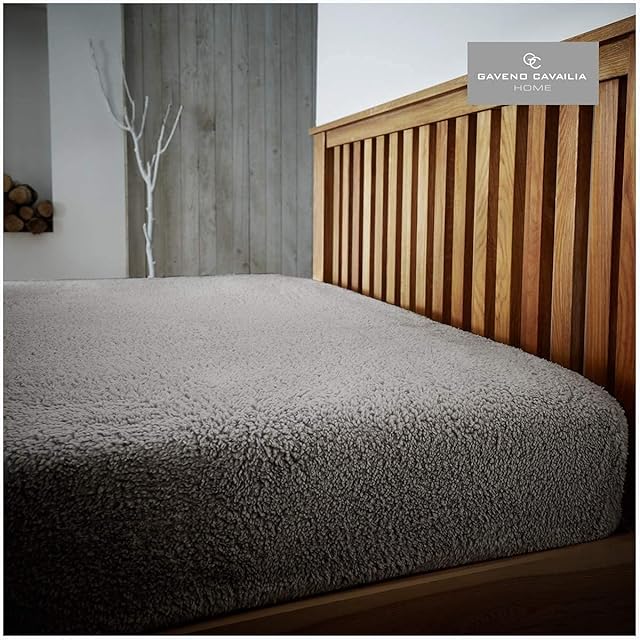 Luxury Soft Warm & Cosy Teddy Bear Cuddly Faux Fur Thermal Fleece Plain FITTED BED MATTRESS SHEET Charcoal Silver Grey Single Double King Super King Bedding Bedsheet Covers (Double, Silver Grey)