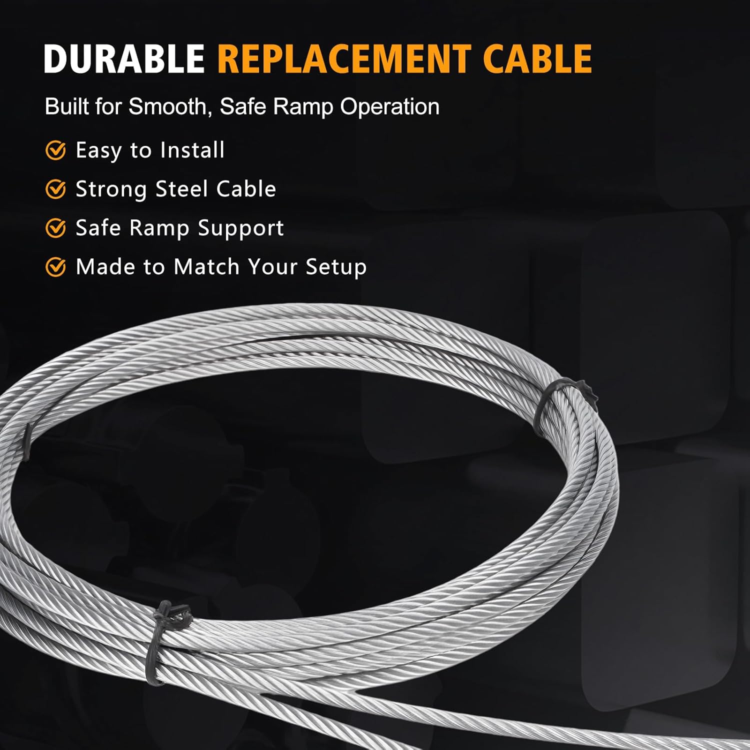 TSAP780 Ramp Door Spring Kit for 7' Wide Cargo Trailer - 80 lb Torsion Spring Repair Assembly with Cables and Drums - Replacement Rear Ramp Door Assist System for Cargo Enclosed Trailers - Image 4