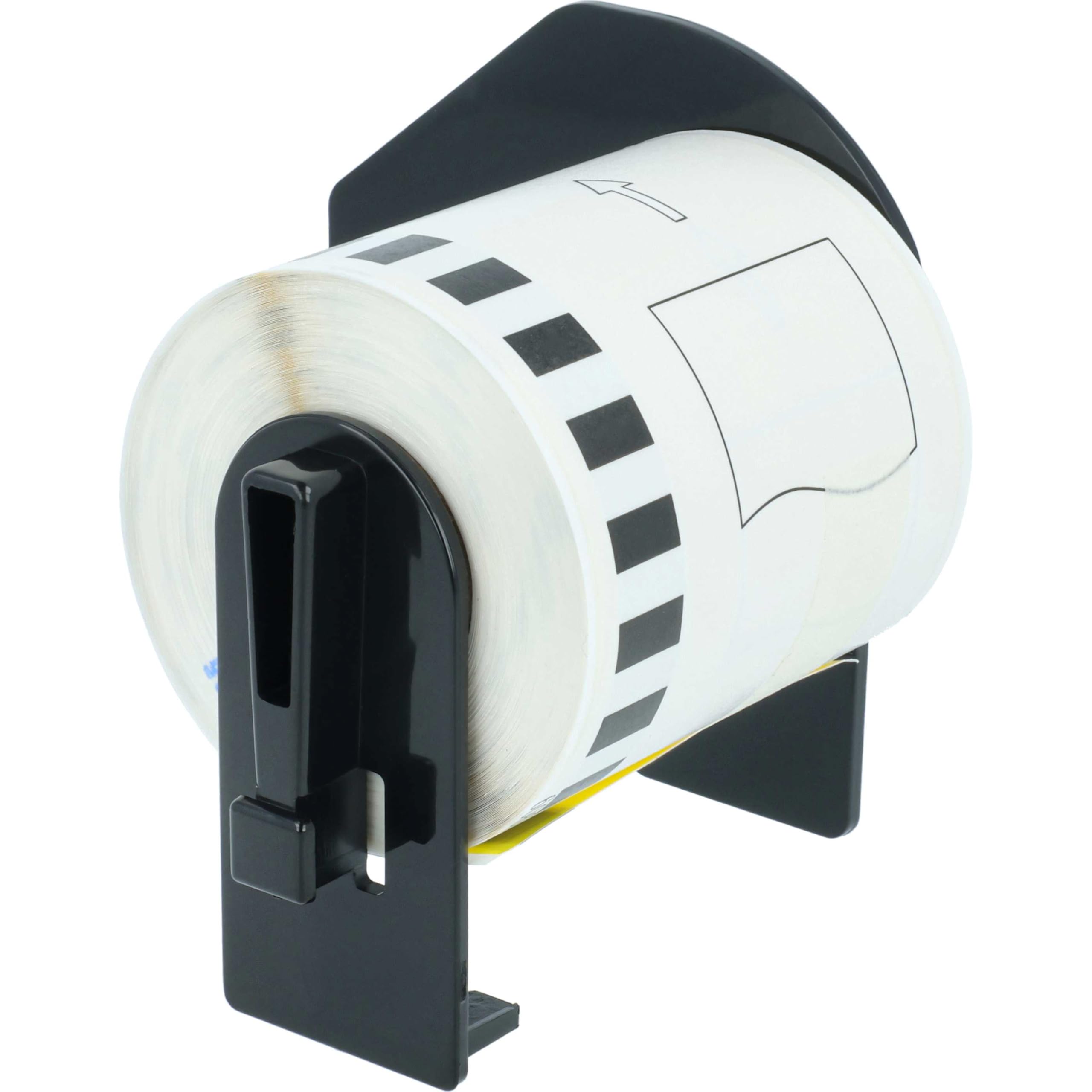 vhbw 10x Etiketten-Rolle mit Halter 62mm x 15,24m (1 Etikette) Ersatz für Brother DK-22606 für Etiketten-Drucker - Premium