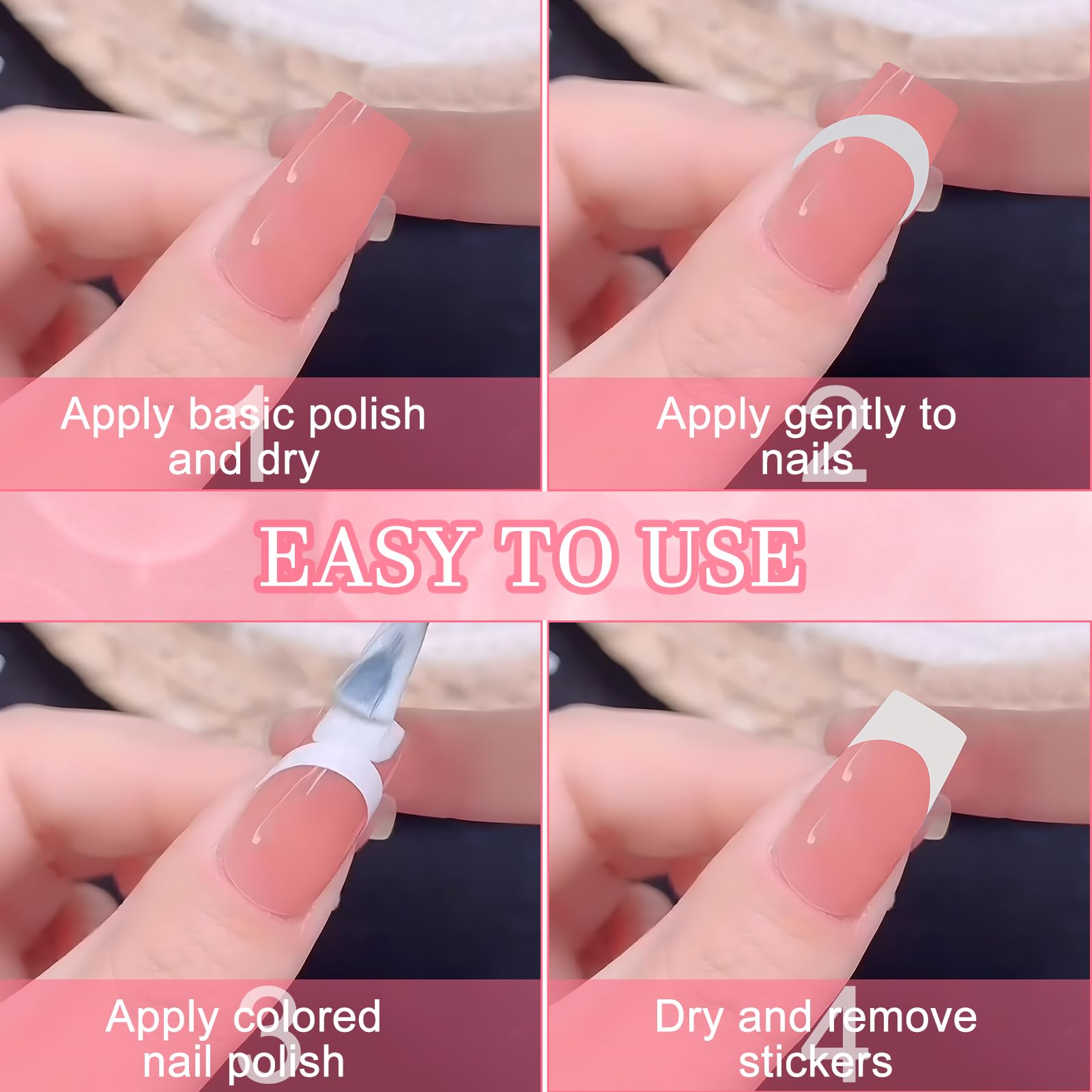 36 arkuszy francuskich paznokci, szablony do manicure, naklejki na paznokcie, francuskie naklejki na paznokcie, szablony do manicure, tip, szablon do manicure, w kształcie litery U, francuskie