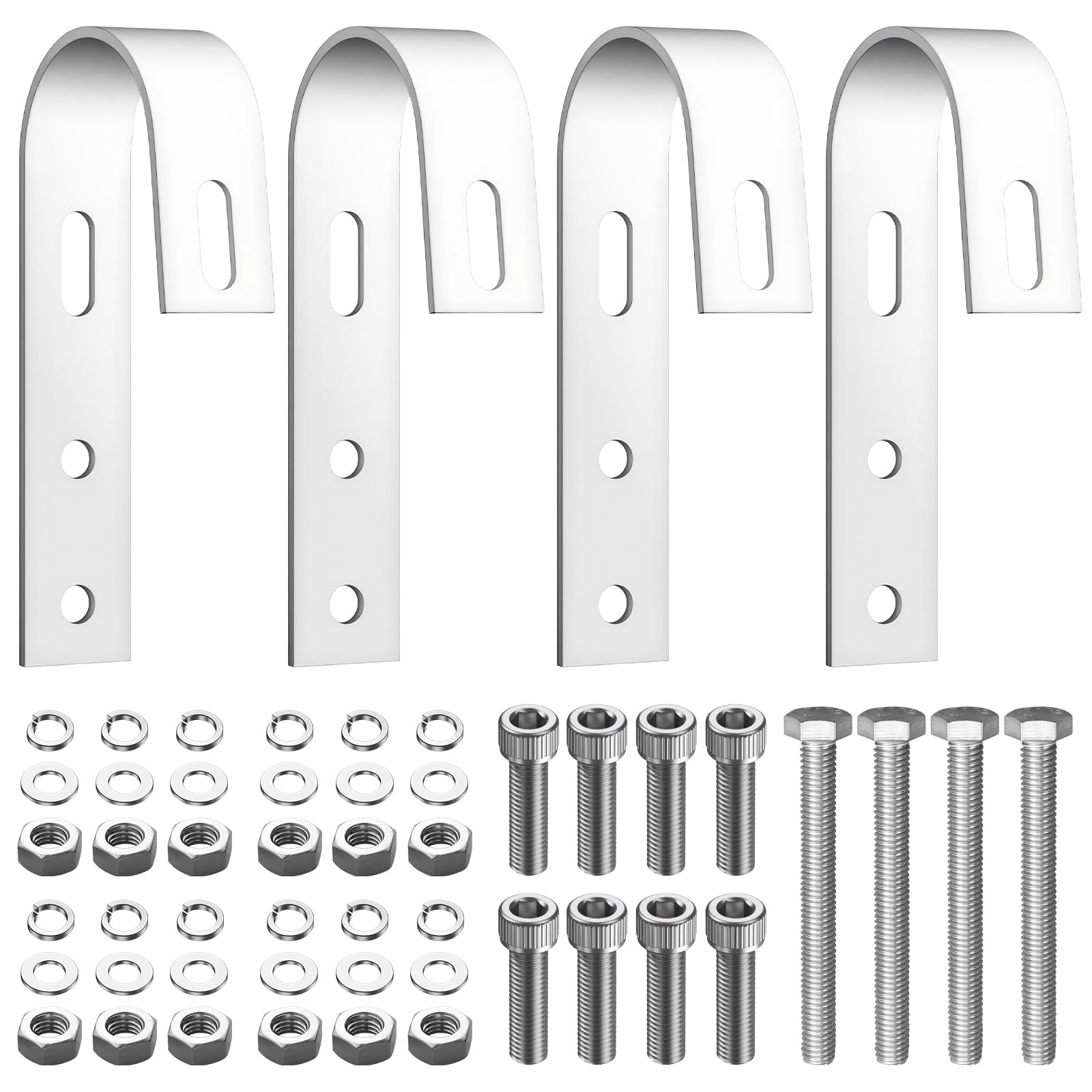 GETLITOOL 4PCS Crochets Balcon Solaire Inox 304 Fixation Panneau Solaire sans Perçage,Crochets de Fixation pour Balcon/Toit/Garage,Crochets de Montage de Panneaux Solairesrobustes