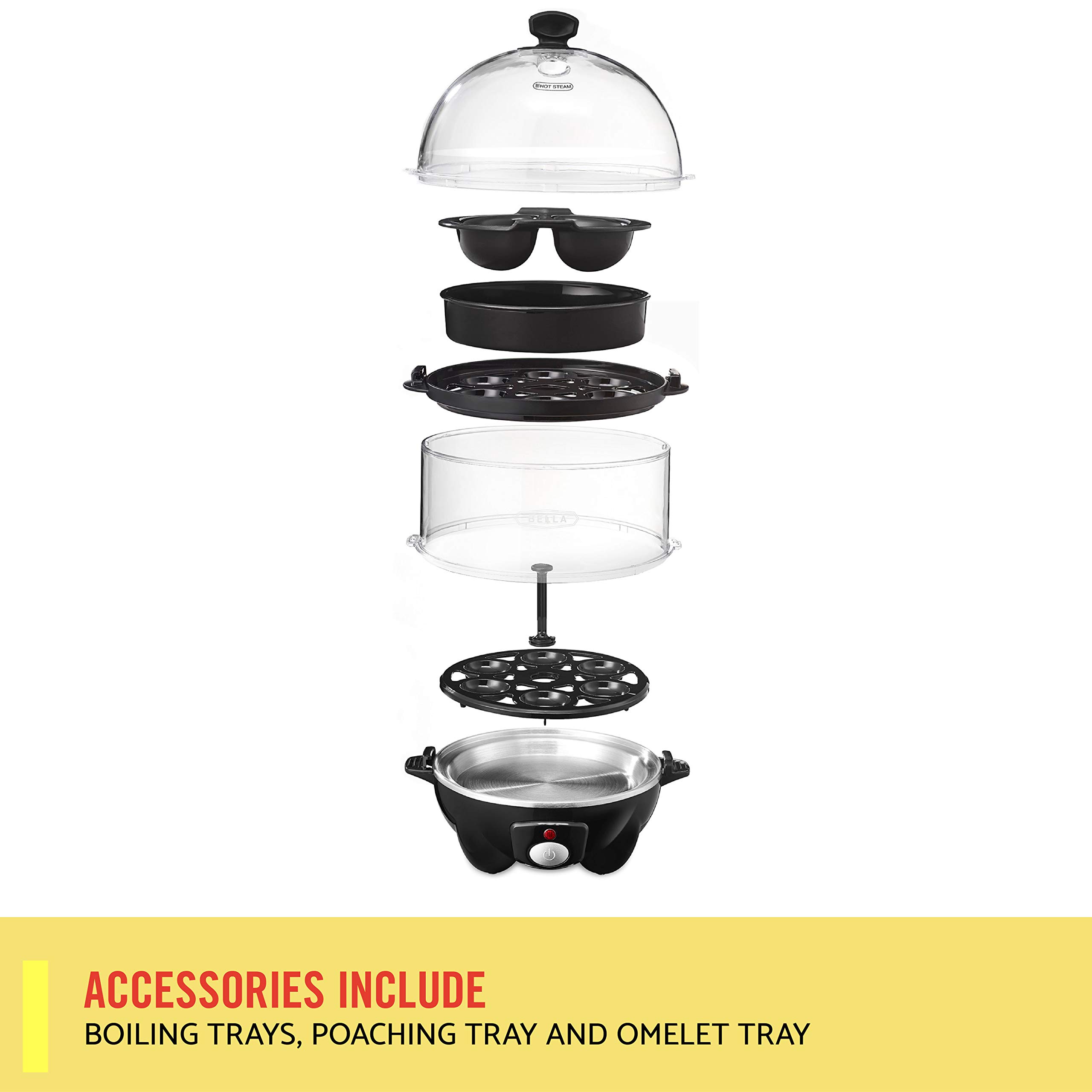 BELLA Double Tier Egg Cooker, Boiler, Rapid Maker & Poacher, Meal Prep