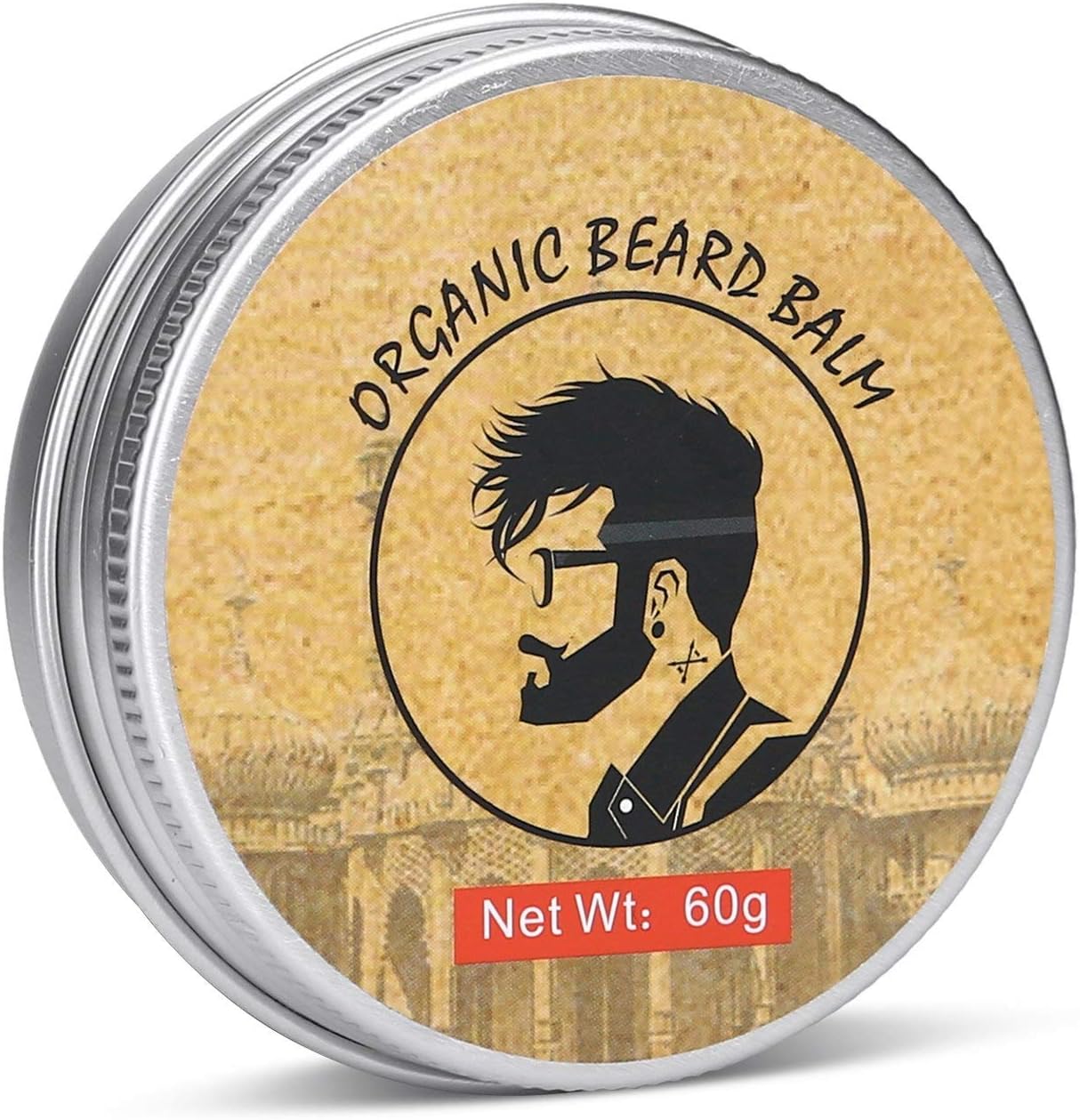 100% Organic Beard Balm Moustache Grooming -All-Natural Beard Leave-in Conditioner- Organic and Natural Essential Oils- Hydrates and Moisturizes Beard and Skin- Prevents Itchy Skin and Dandruff