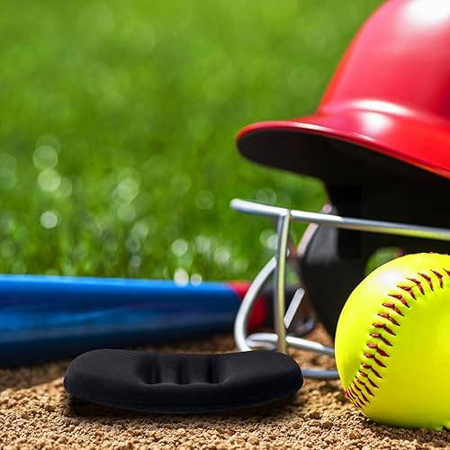 Miniatura 6 de 1/2/3/8 piezas de máscara facial de sóftbol para barbilla, duradera y máxima protección, almohadilla de repuesto para barbilla, casco de béisbol