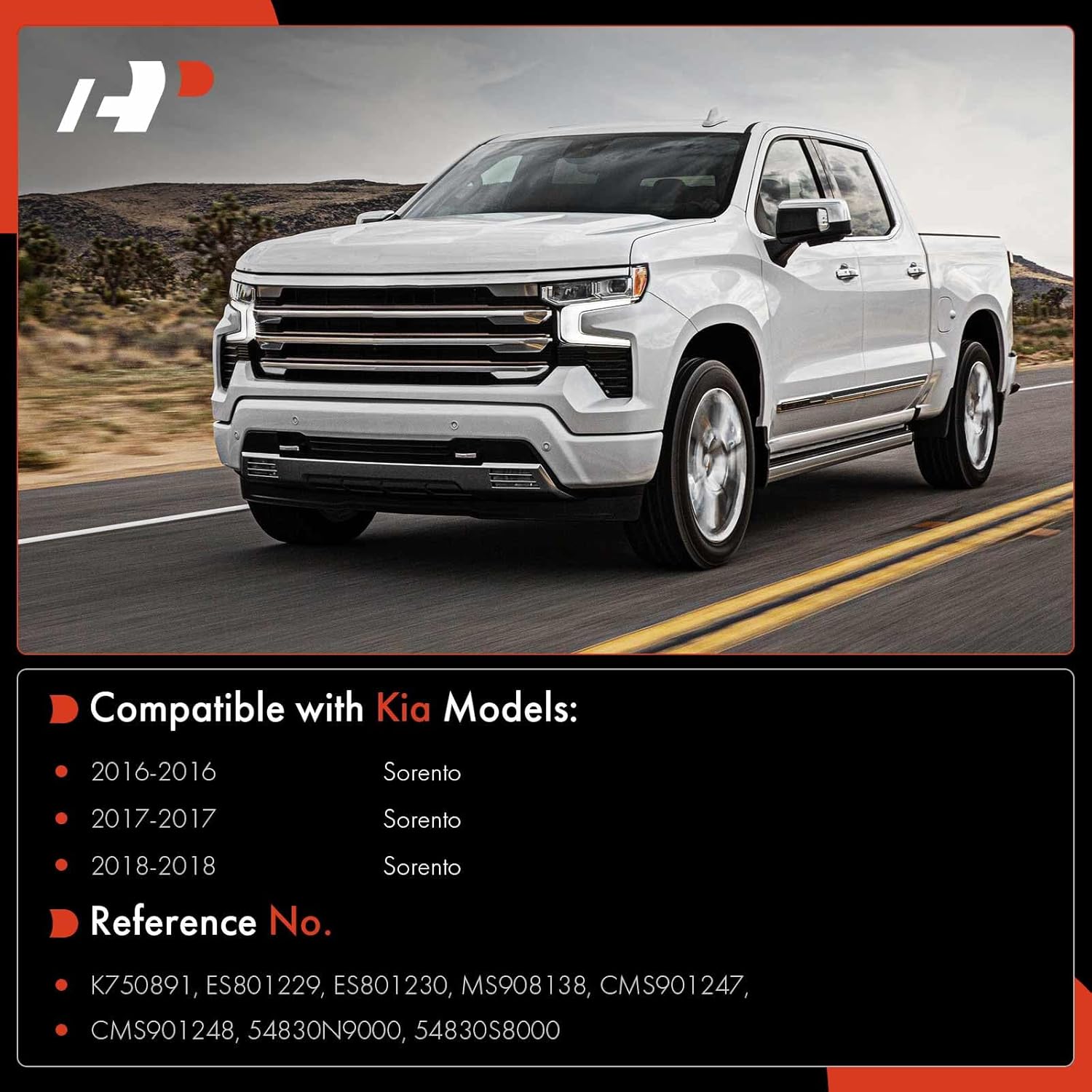 A-Premium Set of 6, Front Lower Control Arm, Sway Bar Link, Outer Tie Rod End, Compatible with Kia Sorento 2016 2017 2018