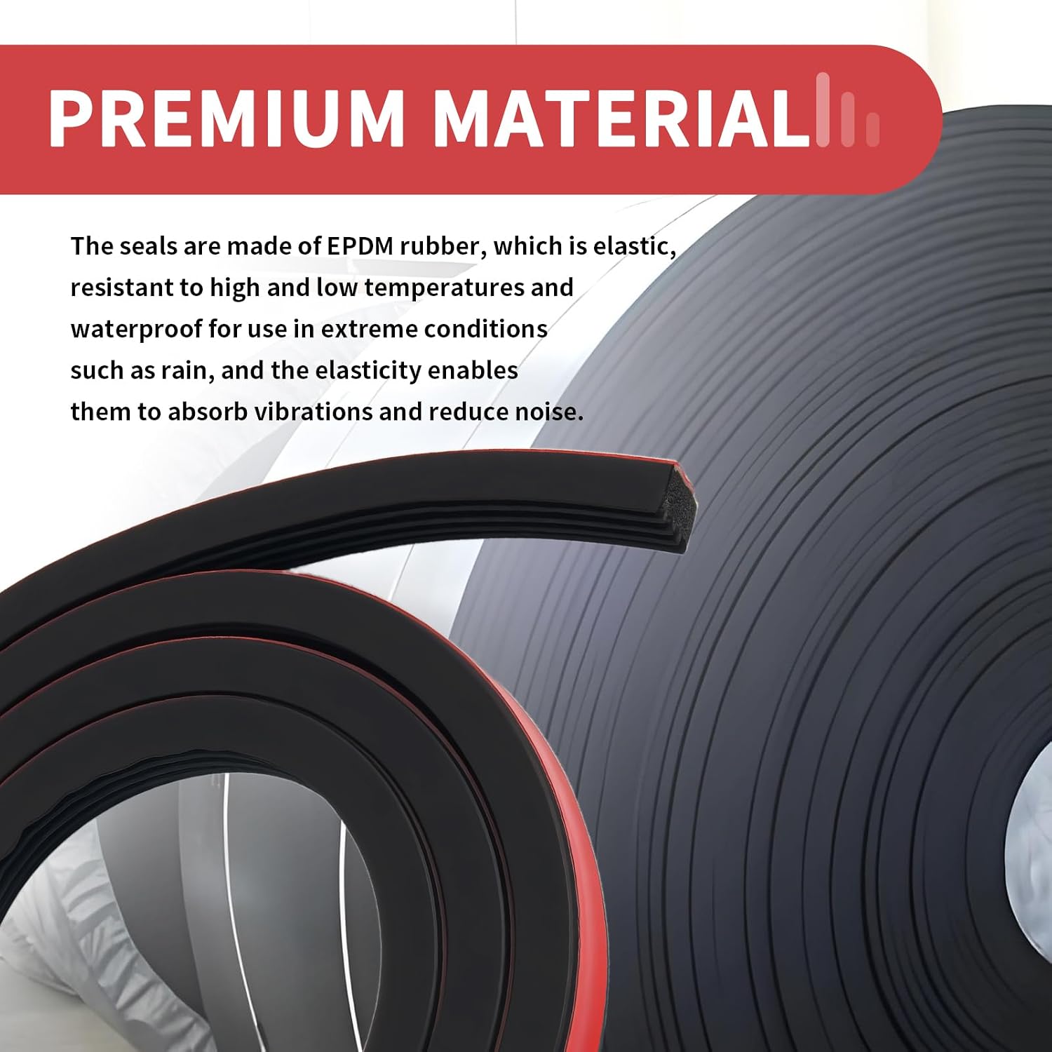 OEM#326A0004 59.1×3/5" Tonneau Cover Seal Strip,2026 Upgrade Rubber Tonneau Cover Weather Stripping with Ribbed Design,Self-Adhesive Truck Bed Seal Kit Car Accessories