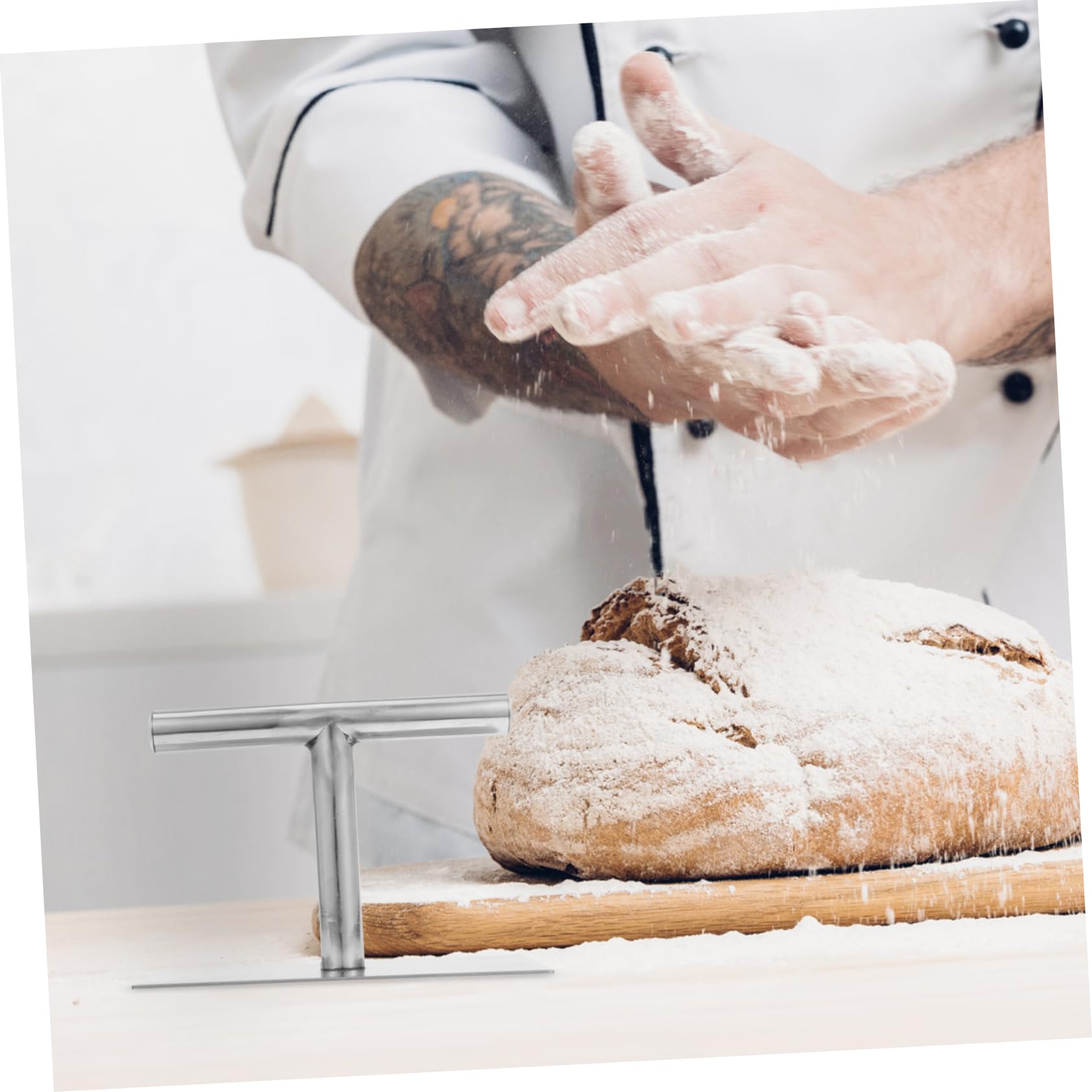 Gebäckpresse 1 Stück Edelstahl, Silber, für Zuhause | Handhabung Leicht, Reinigung Unkompliziert, als Küchengerät für Nougat und Teig Geeignet