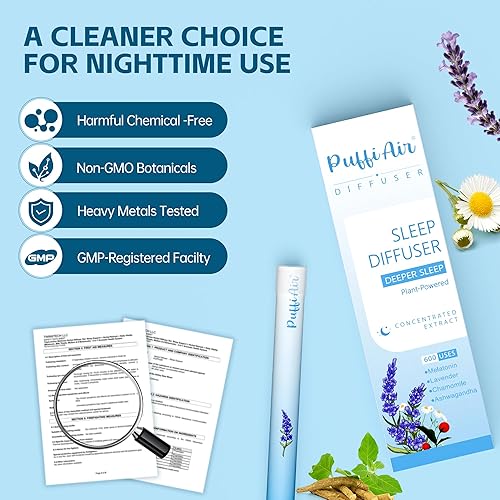 Miniatura 6 de Lápiz difusor de hierbas, difusor de sueño con melatonina, lavanda, ashwagandha y manzanilla para apoyo calmante, intercambio totalmente natural,