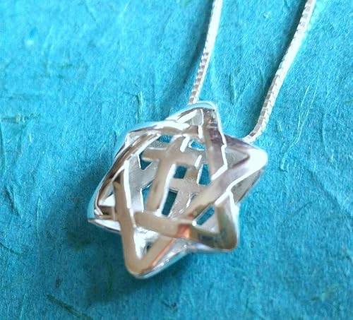 Miniatura 4 de Star of David With Cross Silver Necklace, 3D design Messianic Pendant, Jewish Christian interfaith unisex Jewelry