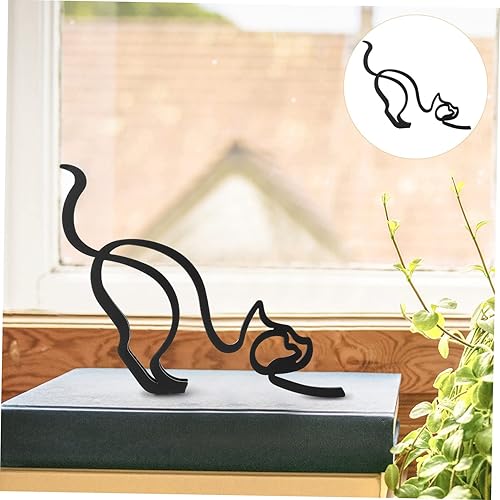 Miniatura 8 de Adorno de hierro forjado para mascotas, arte de pared de alambre, estatua moderna, decoración del hogar, estatua abstracta de resina, escultura de