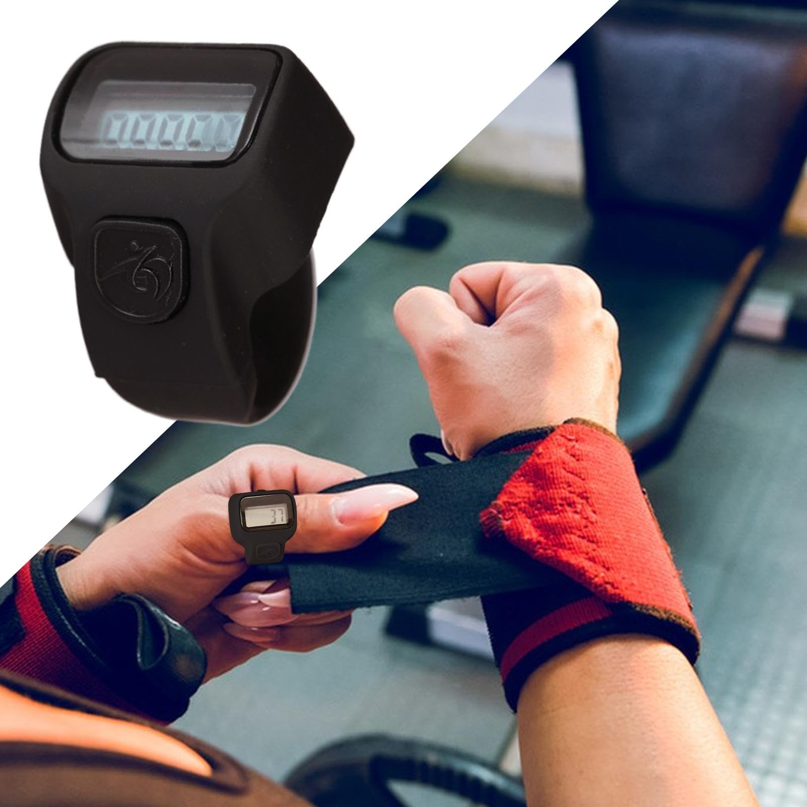 Generico Contatore Dito Palmare Portatile LCD Multifunzionale per Sport Fitness all'aperto
