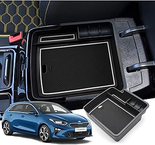 GAFAT 2018-2024 2025 Ki-a Ceed SW GT Proceed GT/XCeed GT Centre Console Storage Box Armrest Organiser Tray Centre Armrest Glove Box, Compatible with Kia Ceed XCeed Accessories (White)
