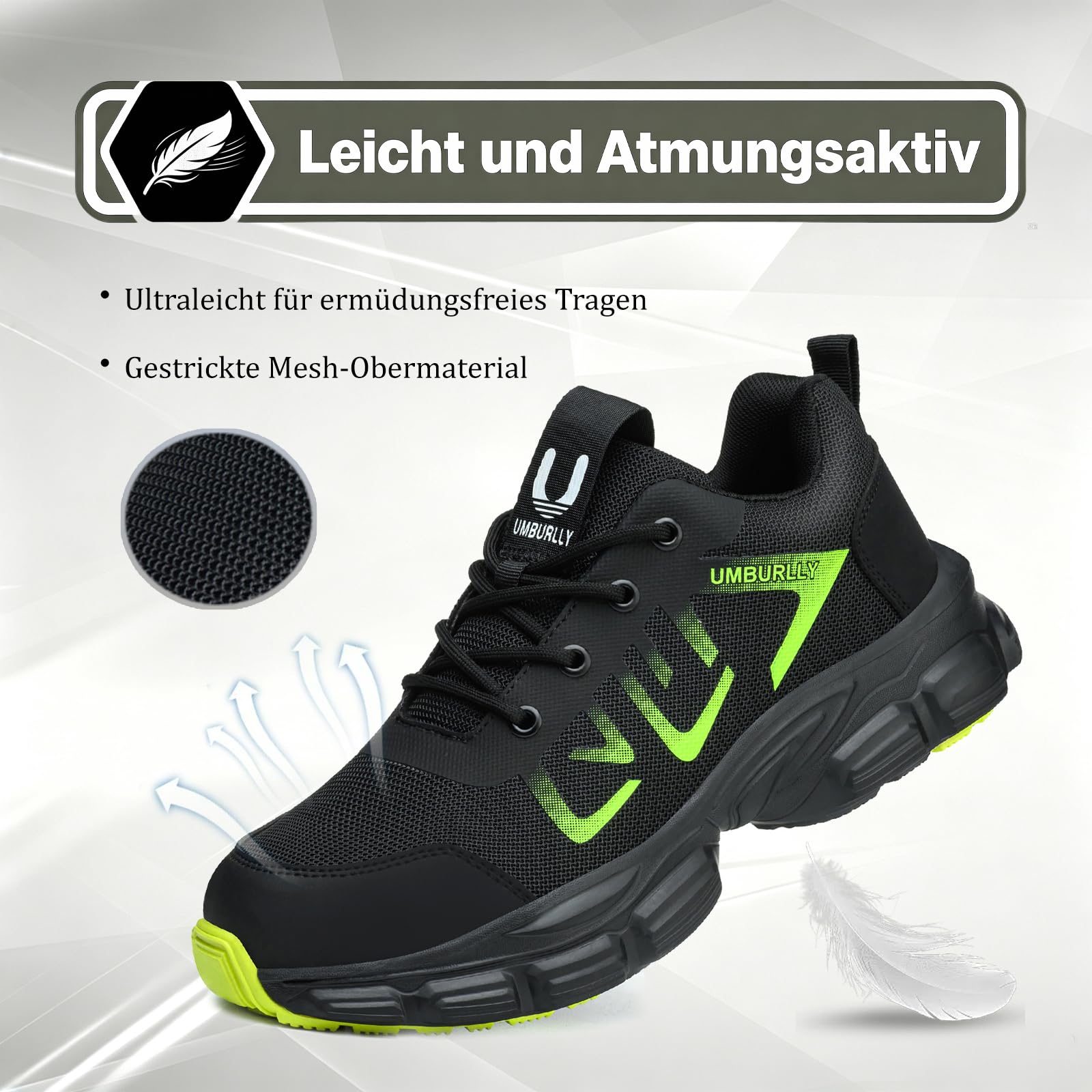Sicherheitsschuhe Herren Damen Arbeitsschuhe Leicht Stahlkappenschuhe Sneaker Atmungsaktiv Schutzschuhe