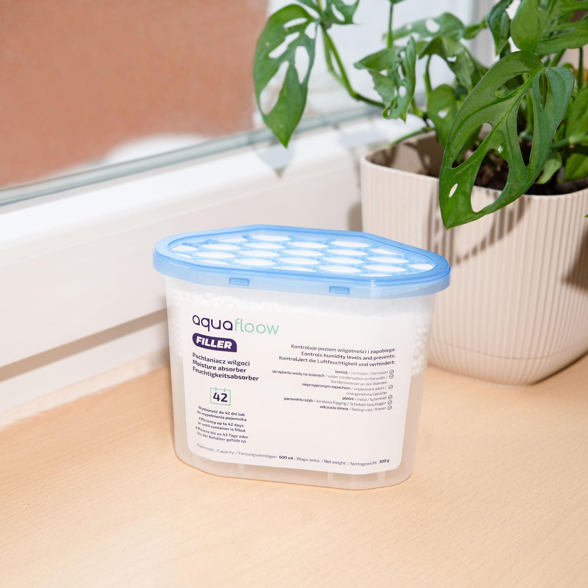 Aquafloow Deshumidificador 600 ml, Antihumedad Habitación 12 Piezas | Neutralizador de Olores, Absorbente de Humedad para Cocina, Armario, Baño, Estudio, Ropa