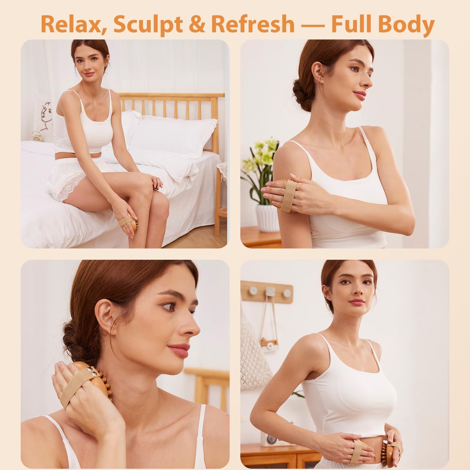 2PCS Meridian Massage Brush,Gua Sha Tool,Body Massage Brush,Wood Therapy Massage Tools, Meridian Brush for Belly,Body Sculpting Tools,Guasha Brush, Wooden Massage Tools,按摩梳, 经络刷 - Image 2