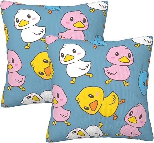 Miniatura 1 de Perinsto Juego de 2 fundas de almohada decorativas con fondo azul de dibujos animados, fundas de cojín suaves para sofá, cama, decoración del hogar,