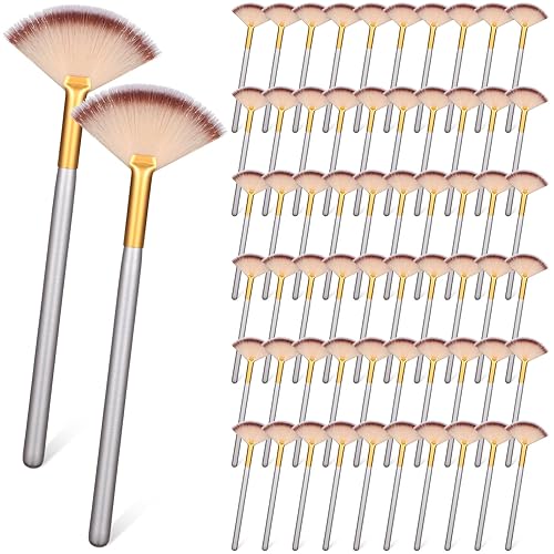 Miniatura 8 de 60 pinceles de maquillaje facial, pinceles suaves para faciales, herramientas aplicadoras de maquillaje cosmético, con mango cómodo para resaltador,