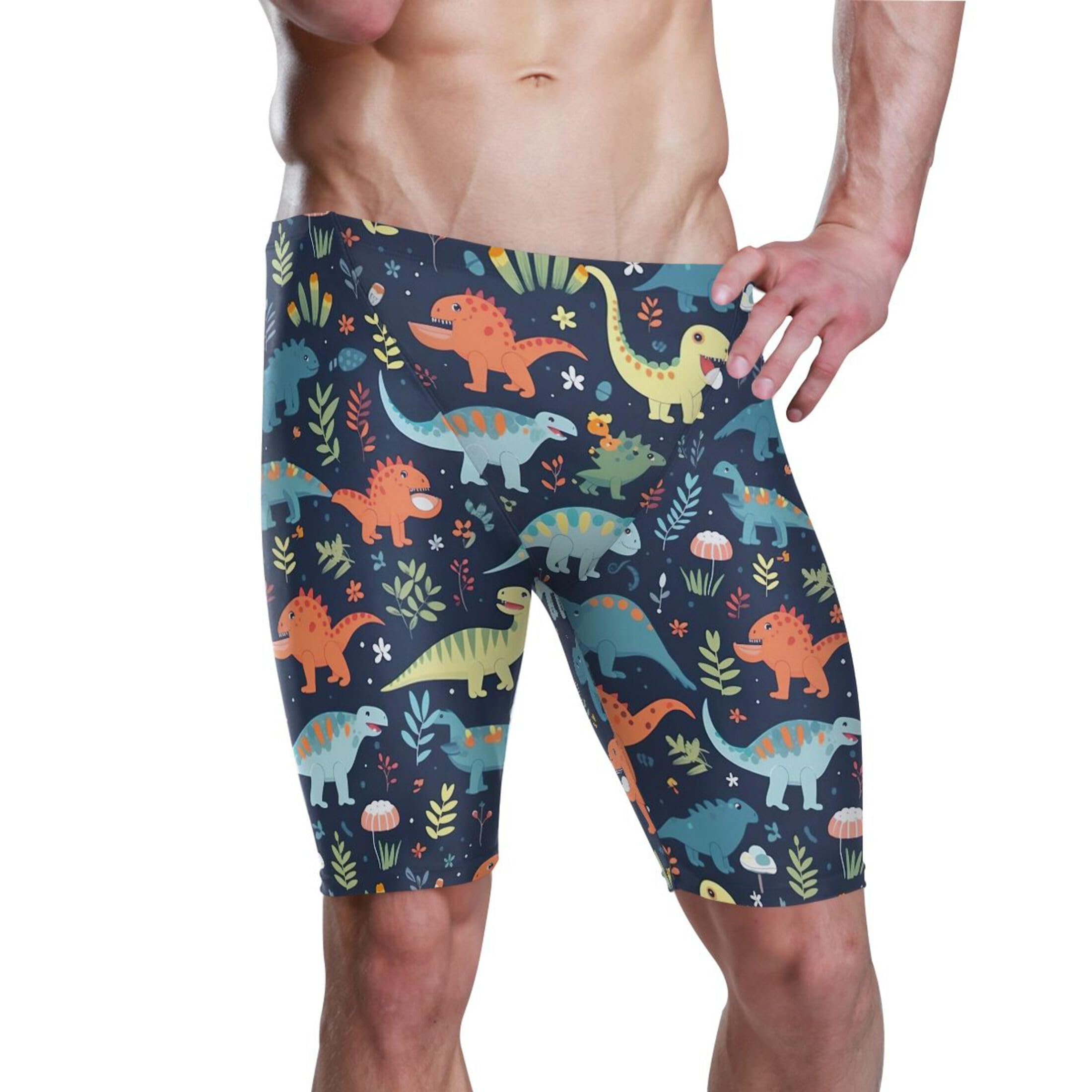Cute Dinosaur Dino Animal Swim Jammers Swimsuit for Men XXL B0401317