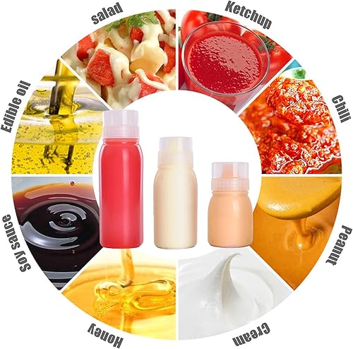 Miniatura 5 de Botellas exprimibles porosas de condimentos, recipiente para aderezo de ensalada, botellas exprimibles para salsas, botella exprimible de ensalada