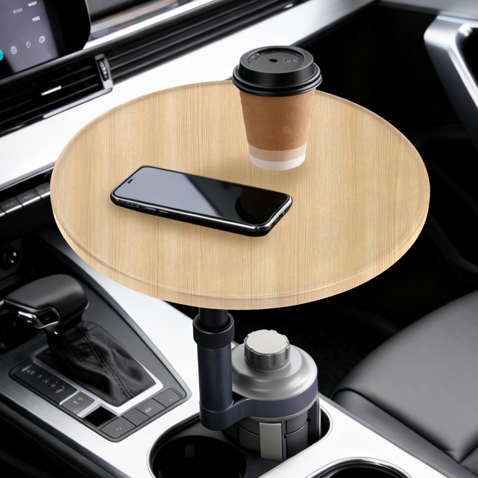 Xiake 360 ° Auto Tisch Tablett,Auto Tablett & Schreibtisch für Laptop,Universel Auto Getränkehalter Tisch Snacktablett,kompatibel mit Tesla Model Y/3,Ford F150/Explorer/Maverick(Original)