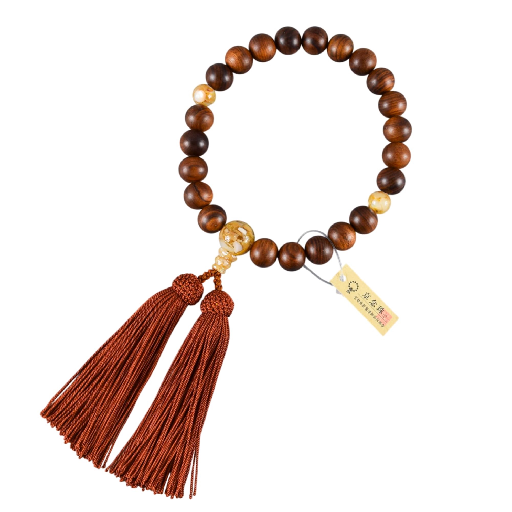 13 mm Sendan Chinaberry drewniane brązowe koraliki z muszli japońskie koraliki modlitewne Juzu dla buddyjskich ręcznie robionych koralików Mala Kioto prezent prezent dla kobiet mężczyzn JUA146